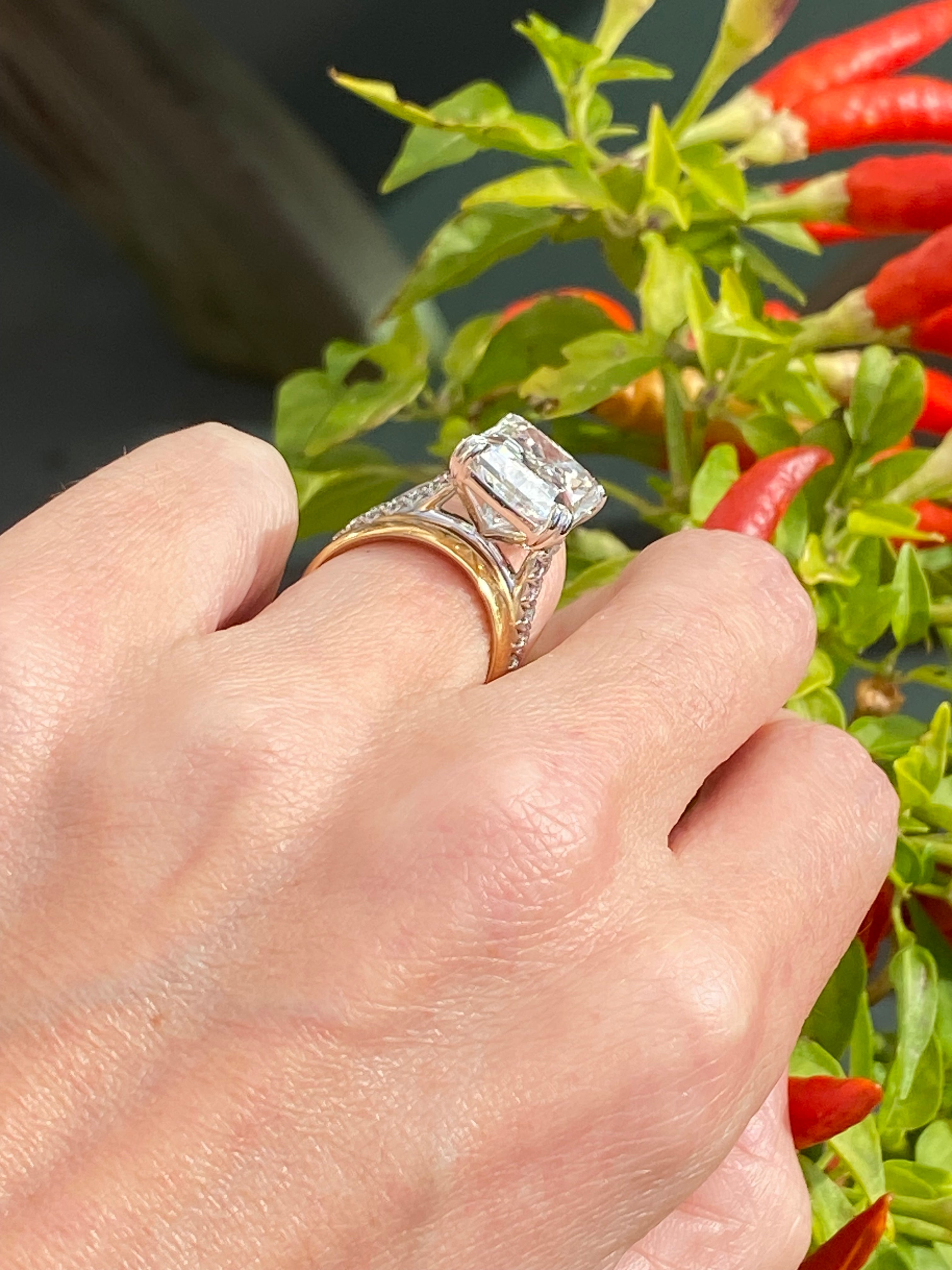 10.23 Carat Radiant Cut Lab Diamond Solitaire Engagement Ring in Platinum