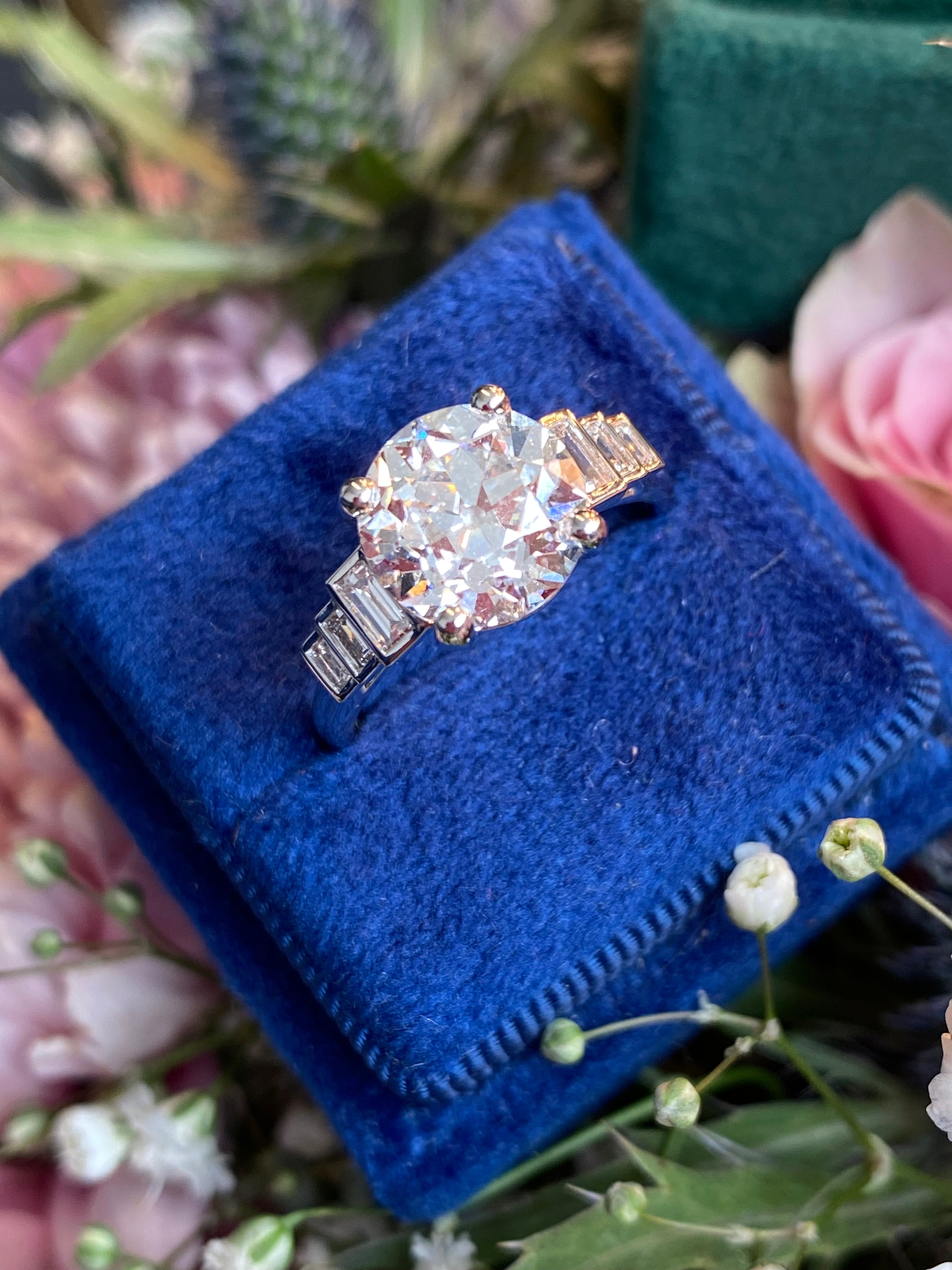 Heritage 3.00CT + Old Mine Cut Lab Grown Diamond Engagement Ring, at Least F Colour / VS Clarity