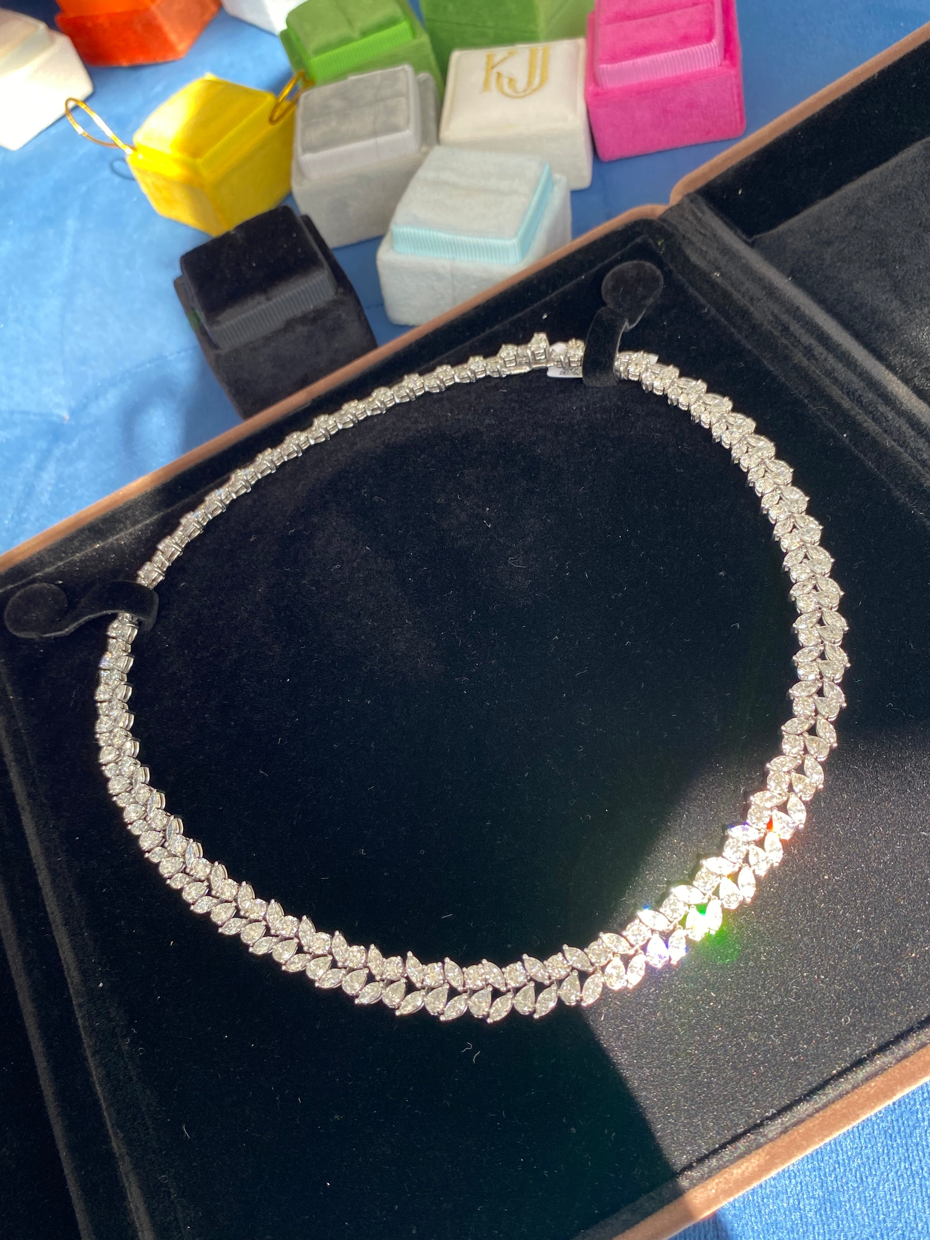 32.17 CTW Natural Diamond Necklace in 18ct White Gold