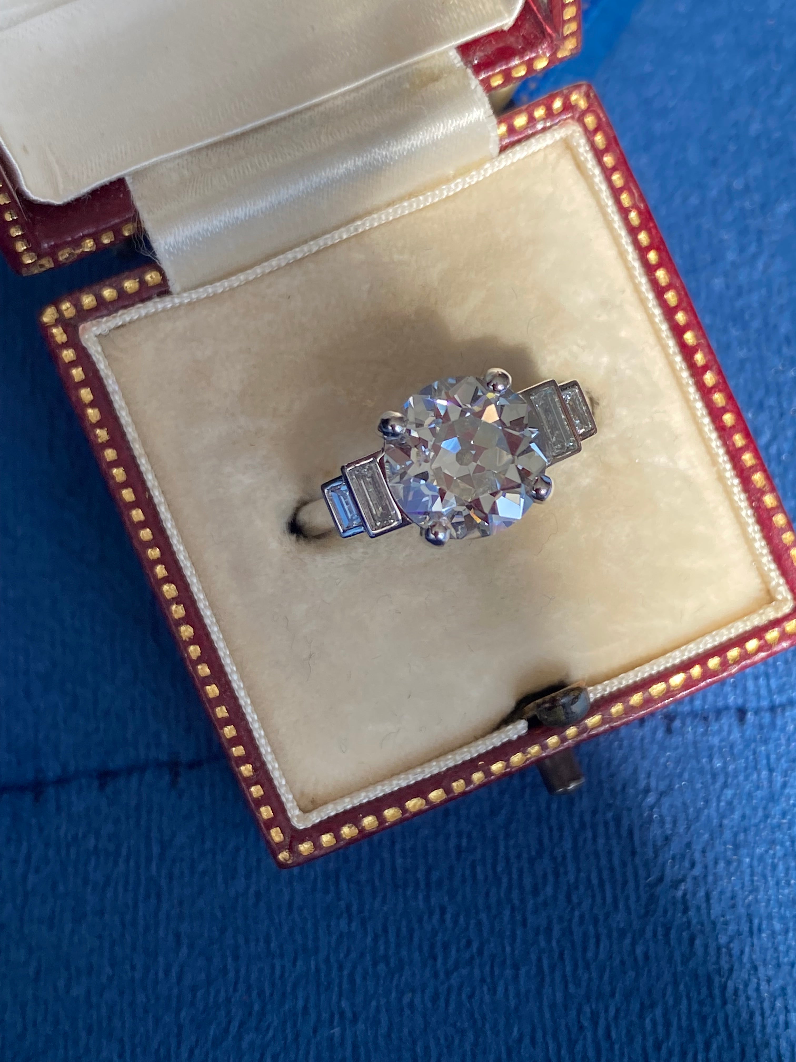 Heritage 3.25CT + Old European Cut Lab Grown Diamond Engagement Ring, at Least F Colour / VS Clarity