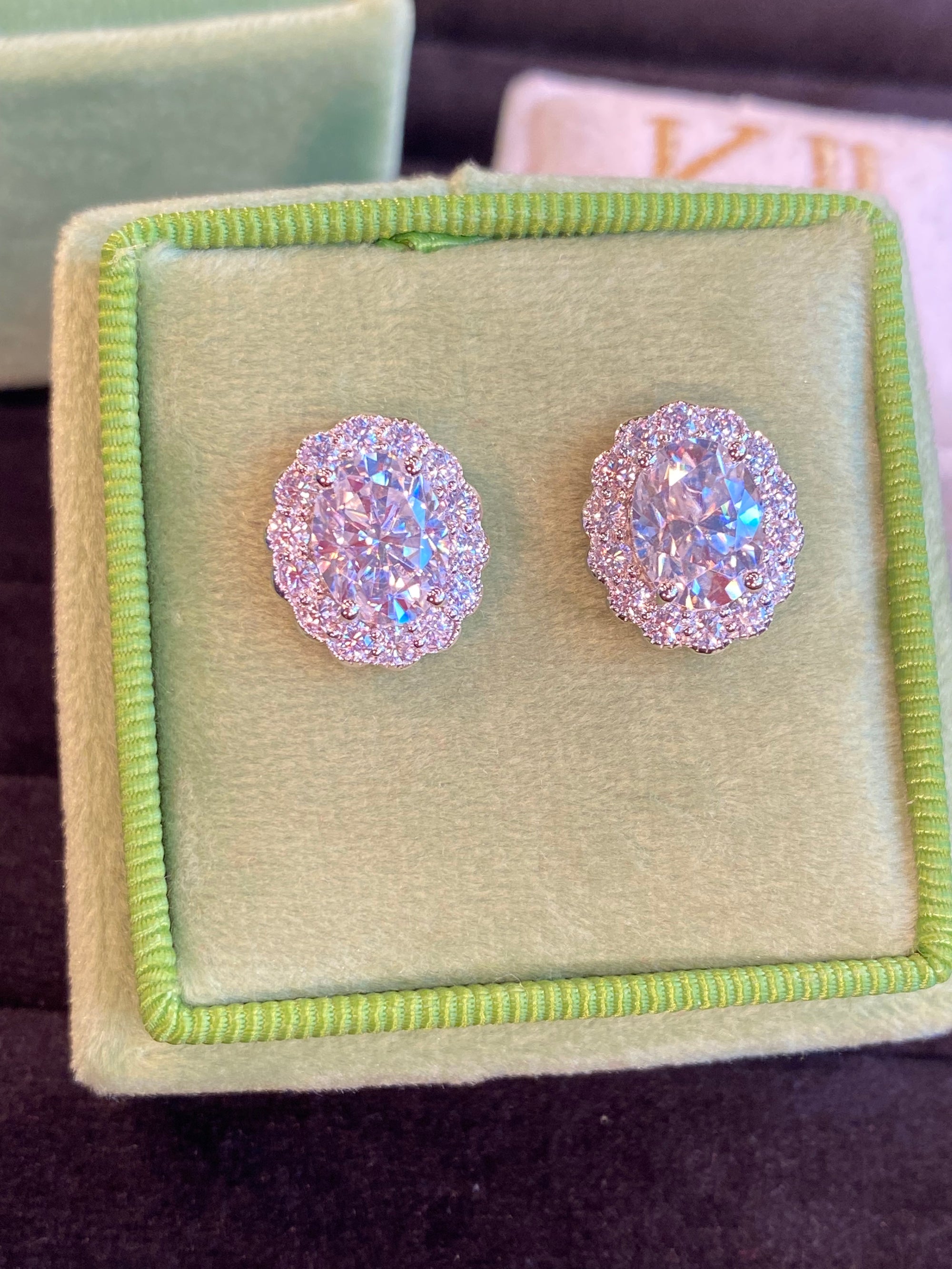 5.00 CTW Oval Cut Moissanite Earrings in Sterling Silver