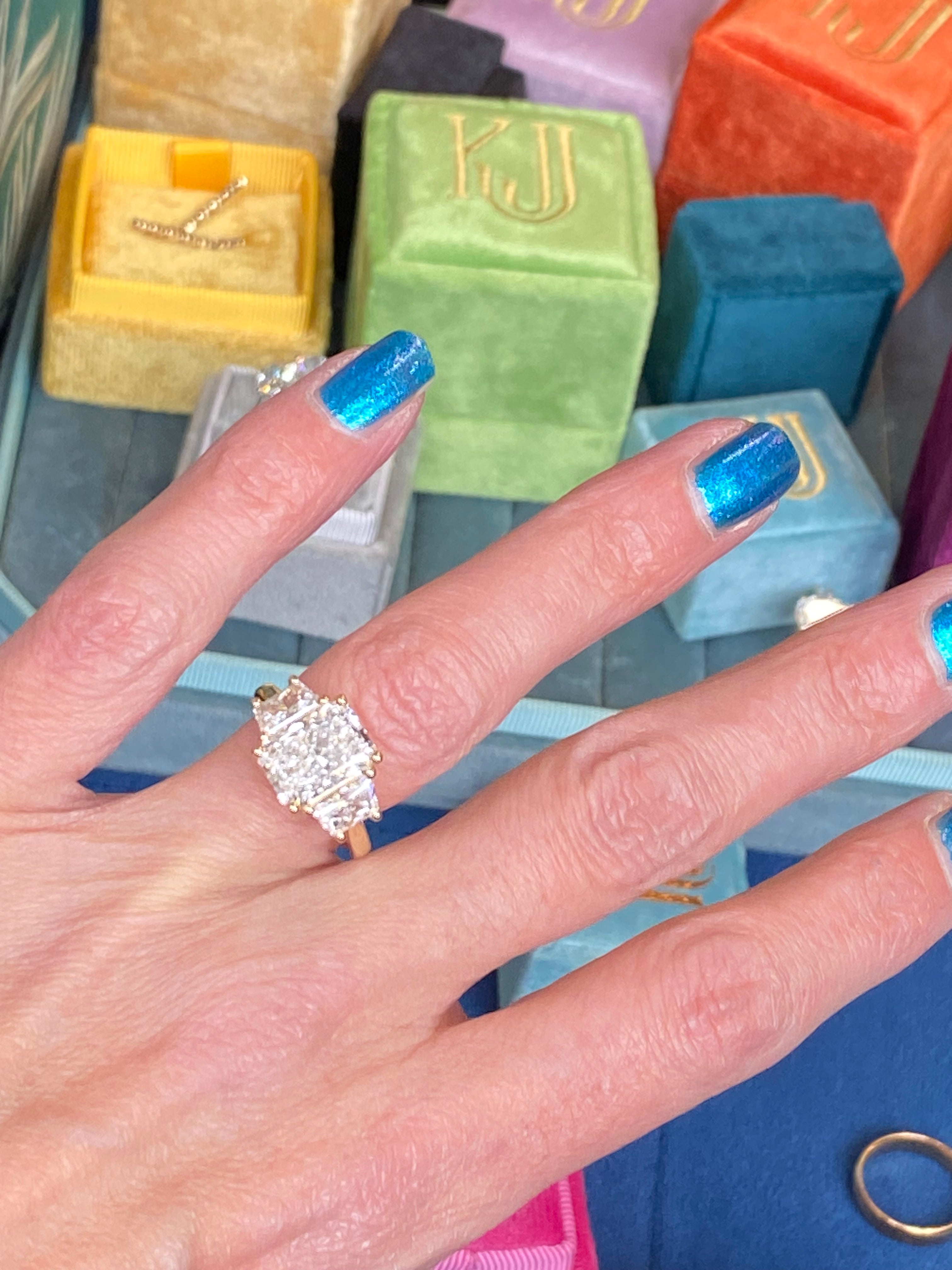 4.28 CTW Radiant Cut D Colour VS2 Lab Diamond Engagement Ring in 18ct Yellow Gold