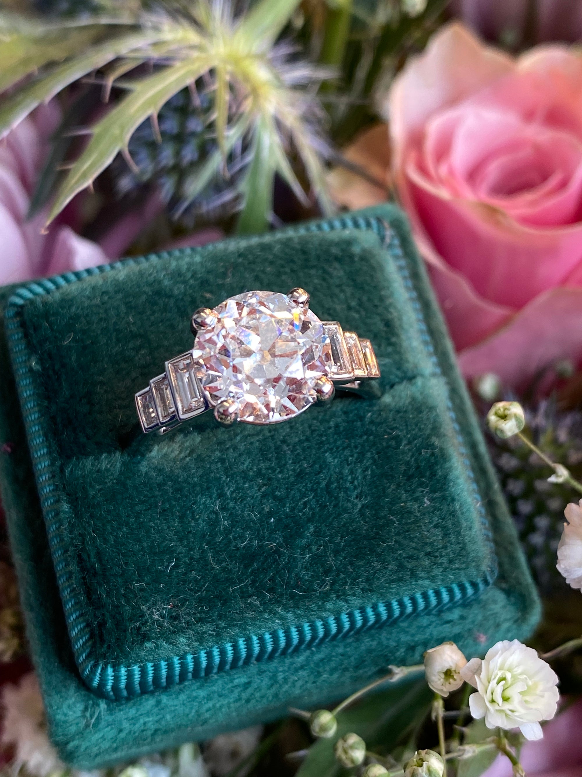 Heritage 3.00CT + Old Mine Cut Lab Grown Diamond Engagement Ring, at Least F Colour / VS Clarity