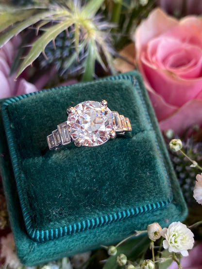 Heritage 3.00CT + Old Mine Cut Lab Grown Diamond Engagement Ring, at Least F Colour / VS Clarity