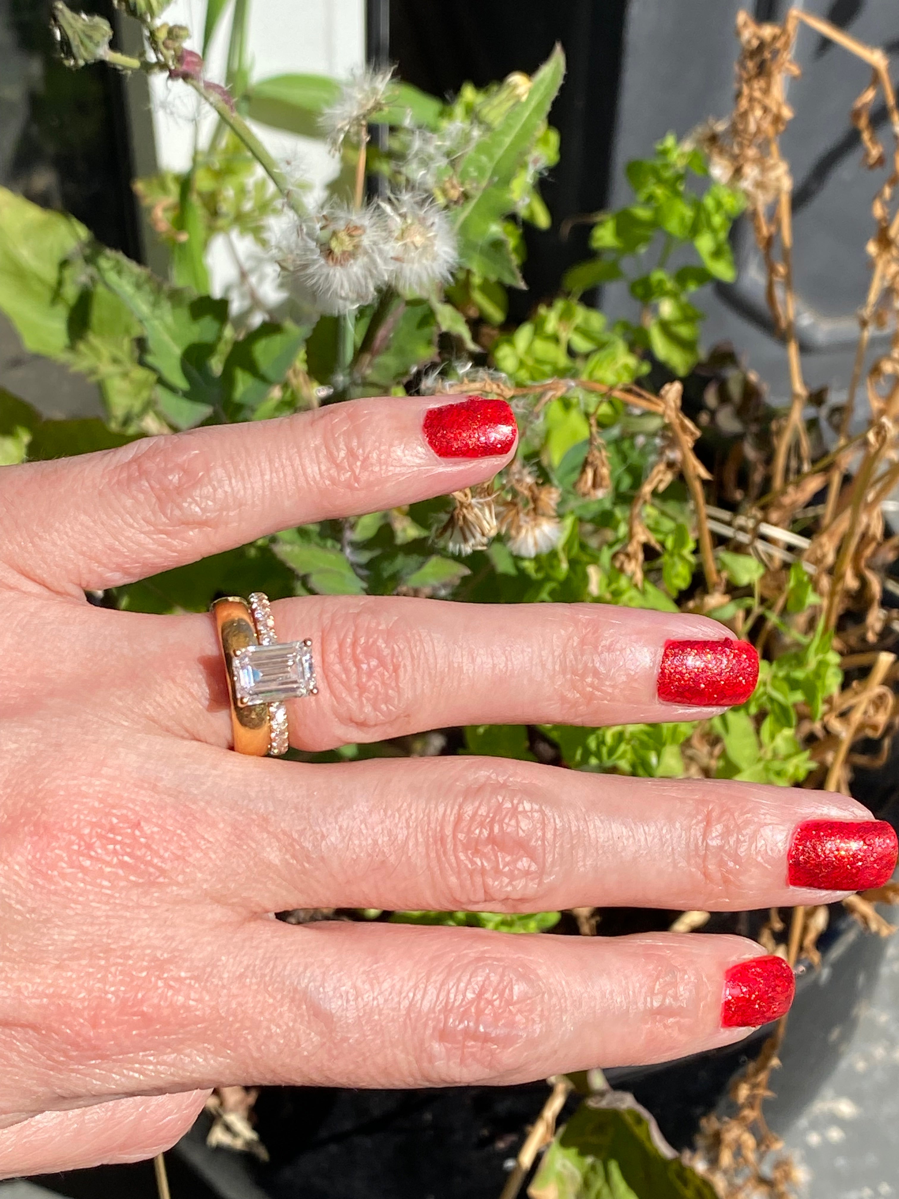 2.50 Carat Emerald Cut Lab Diamond Solitaire Engagement Ring in 18ct Yellow Gold
