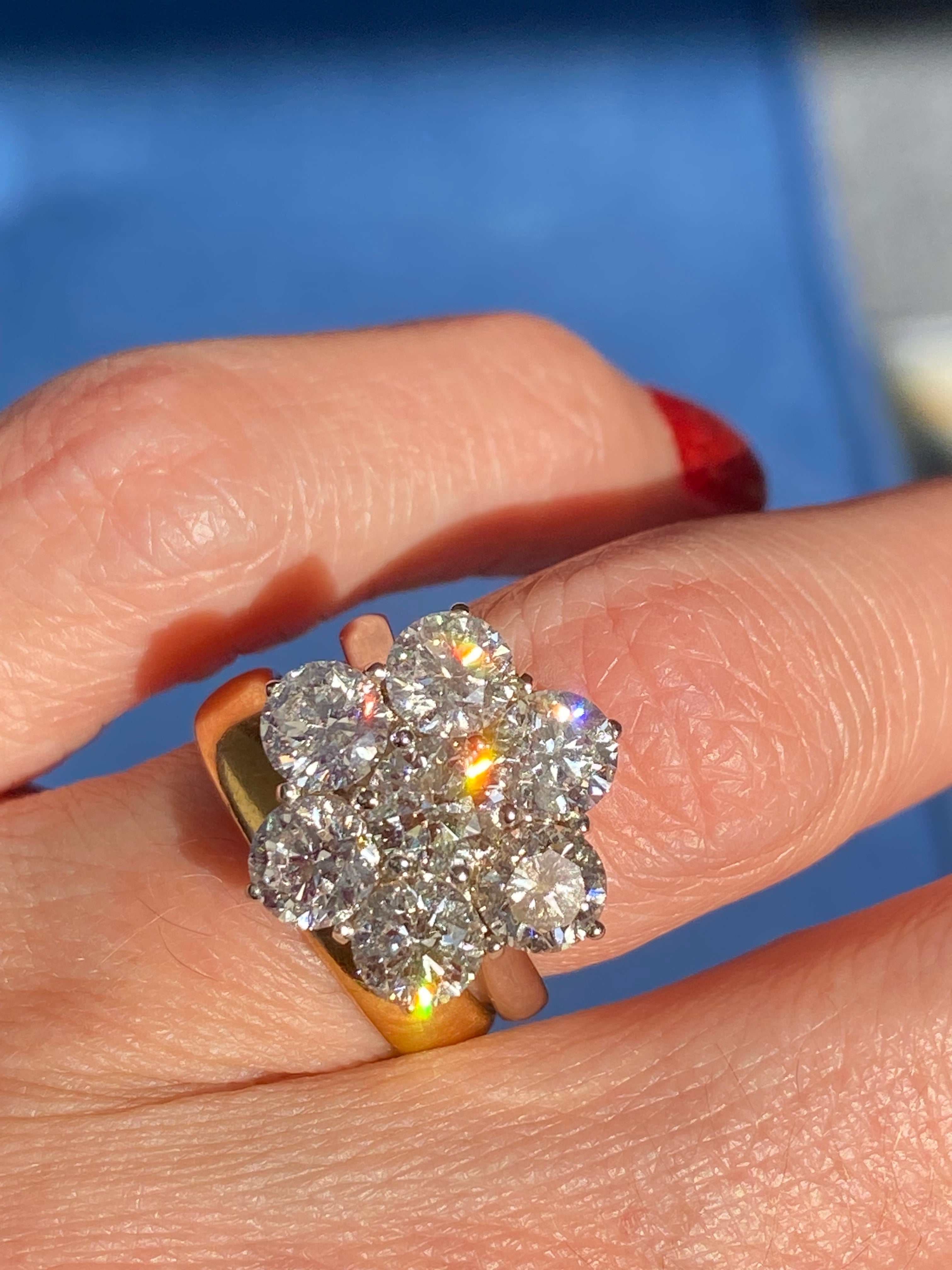 4.25 CTW Lab Diamond Daisy Cluster Ring in Platinum