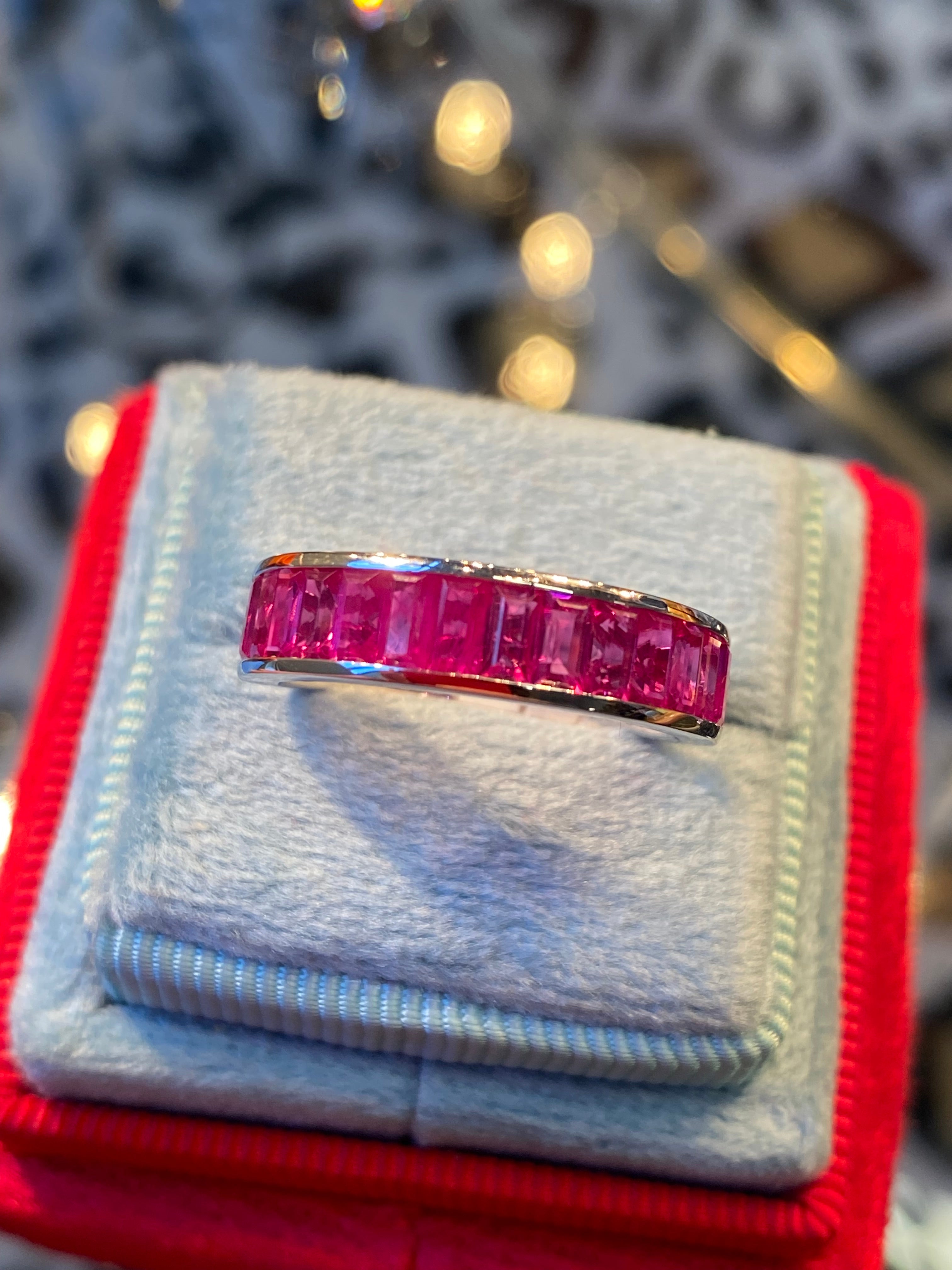 Seamless Channel Set Ruby in 9ct White Gold