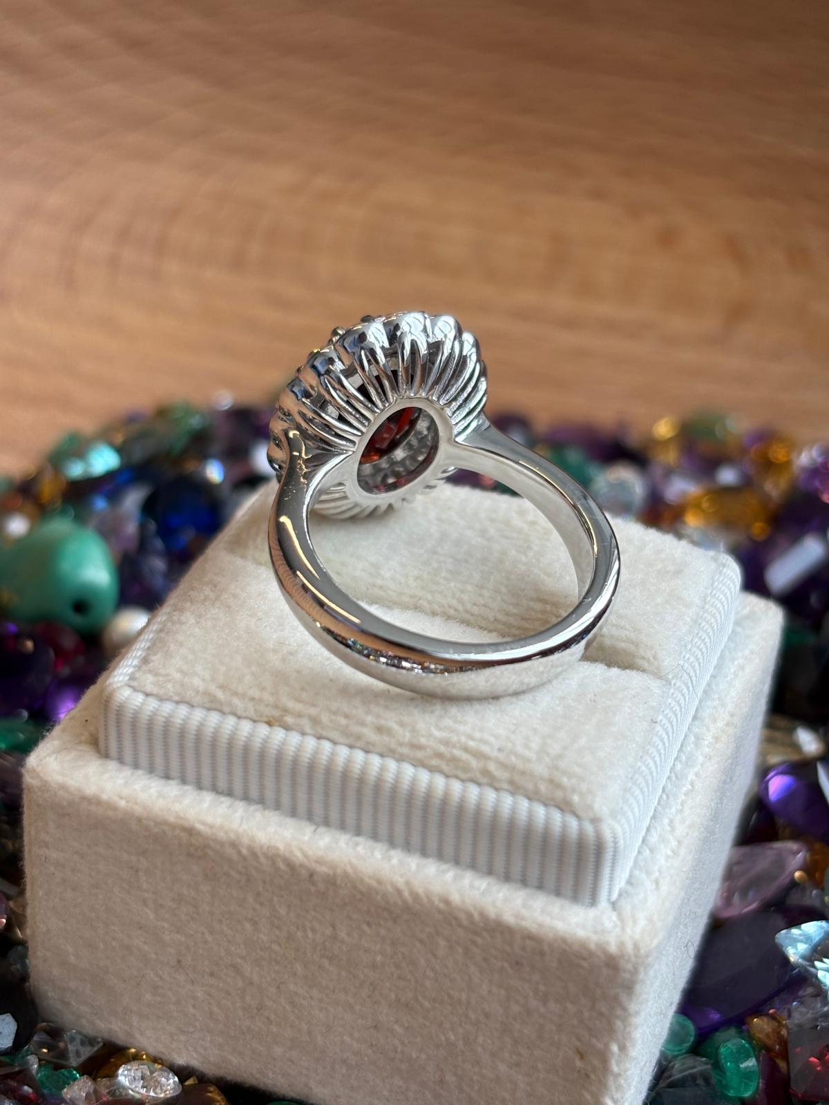 5.50 CTW Oval Cut Citrine and Moissanite Halo Cocktail Ring