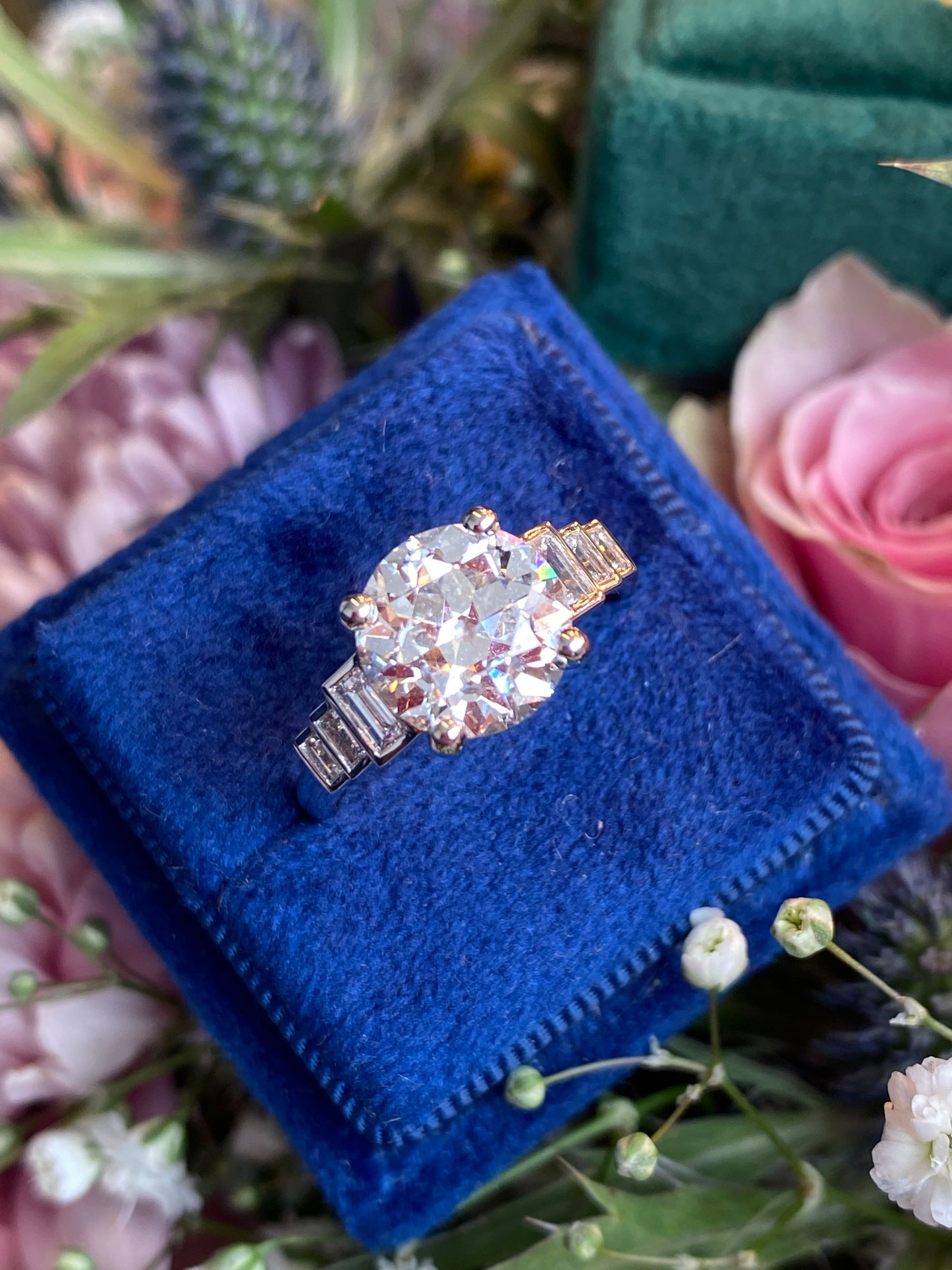 Heritage 3.00CT + Old Mine Cut Lab Grown Diamond Engagement Ring, at Least F Colour / VS Clarity