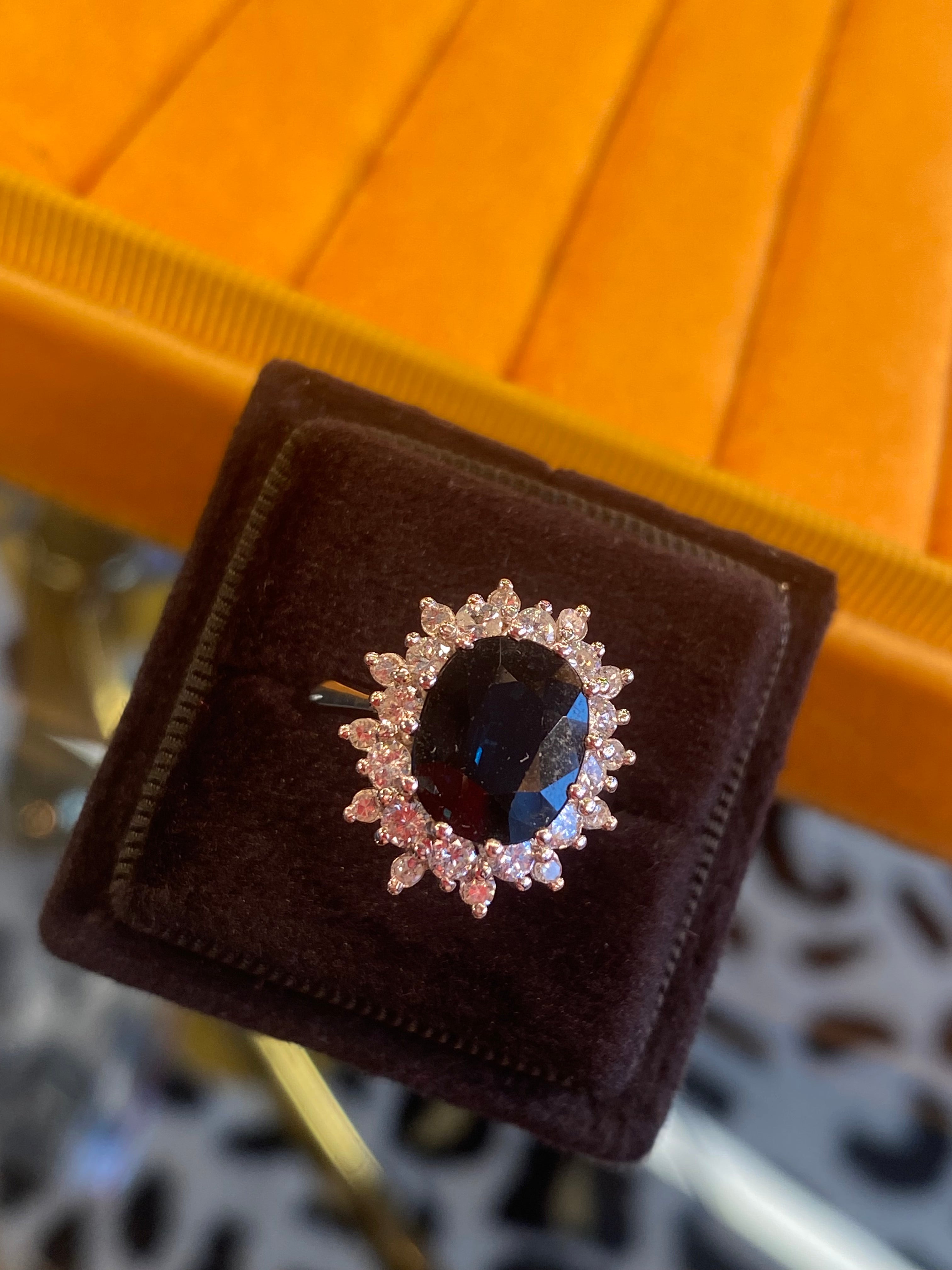 2.75 Carat Oval Blue Sapphire and 1.00 Carat Diamond Halo Ring in 18ct White Gold