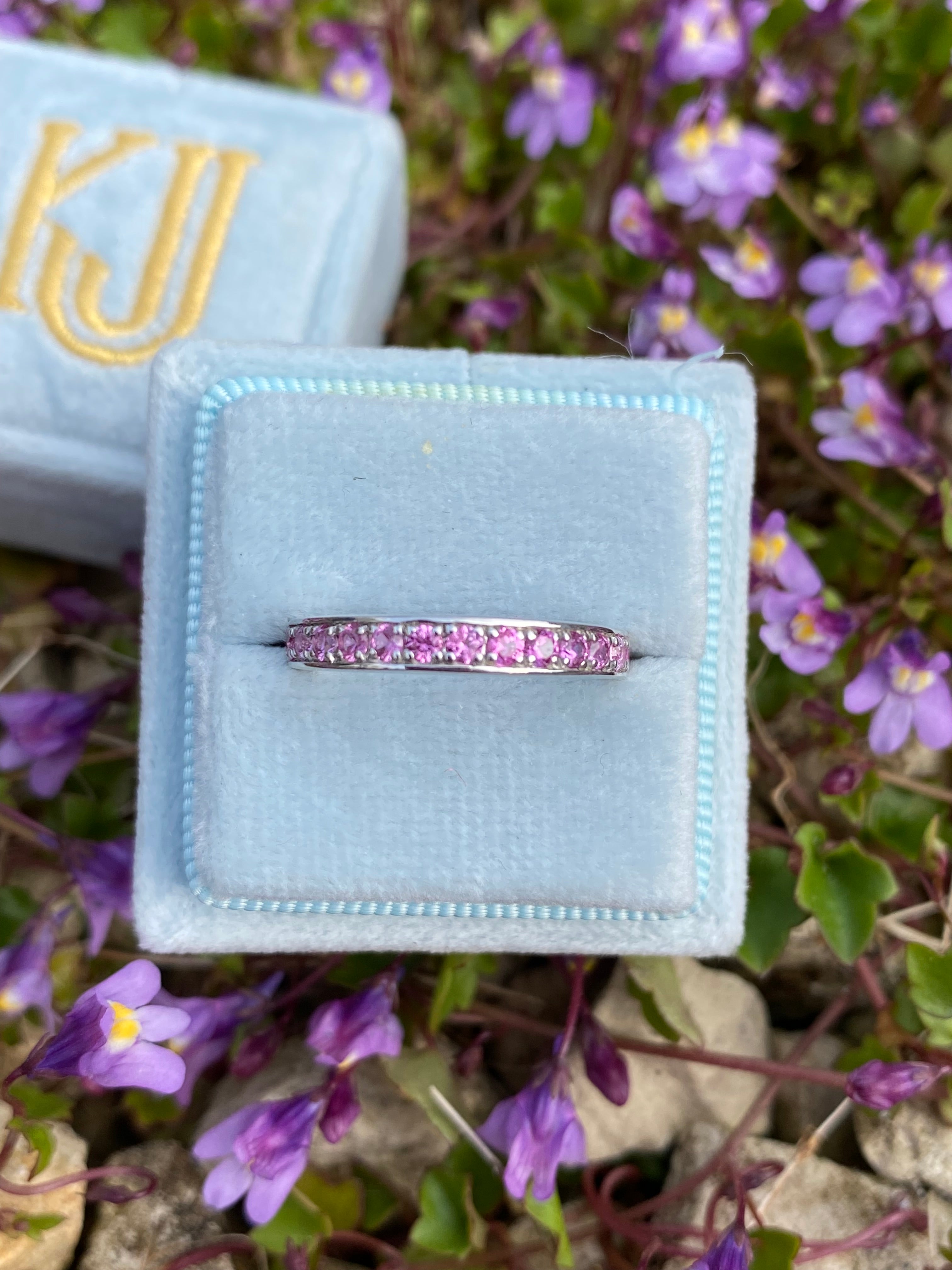 0.50ctw Hot Pink Sapphire Eternity Stacking Ring