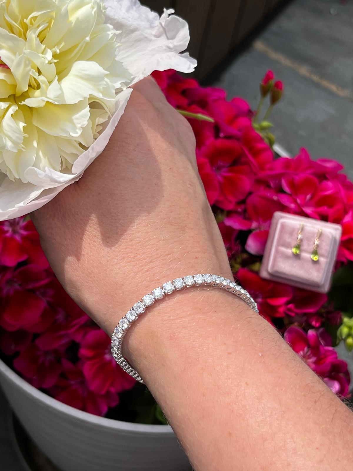 7.00 CTW Lab Grown Diamond Tennis Bracelet in 9ct White Gold