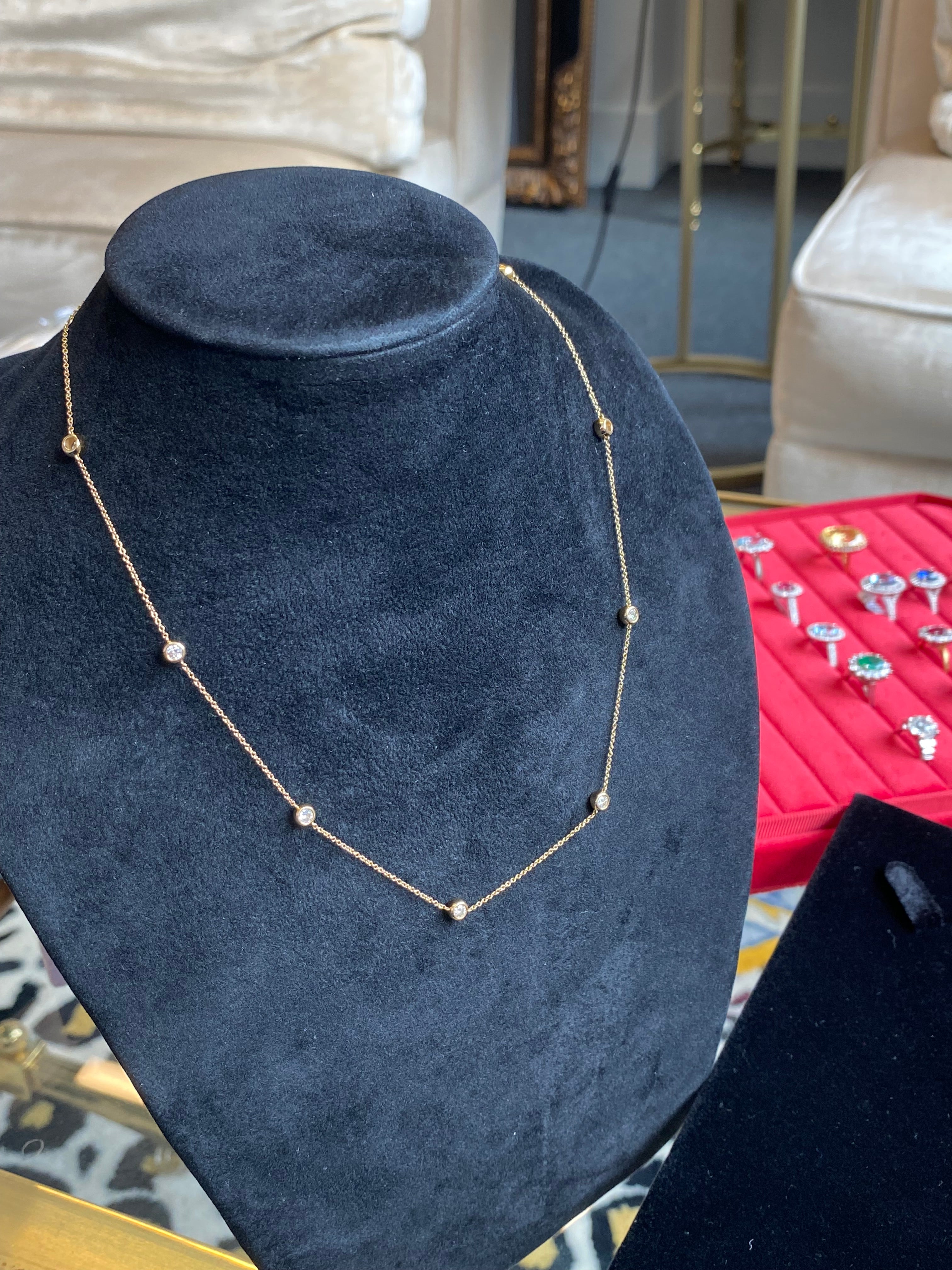 Beautiful 0.70 CTW Natural Diamond Necklace in 18ct Yellow Gold