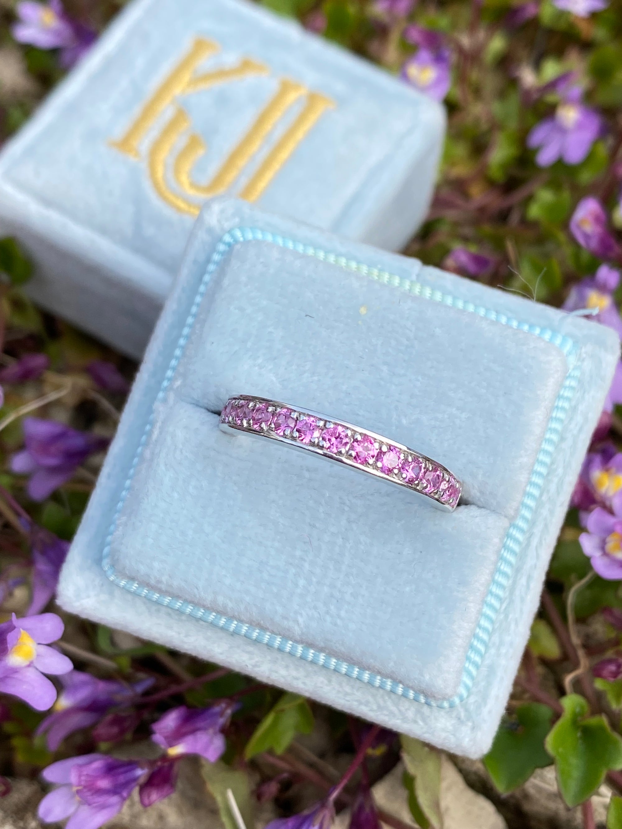 0.50ctw Hot Pink Sapphire Eternity Stacking Ring