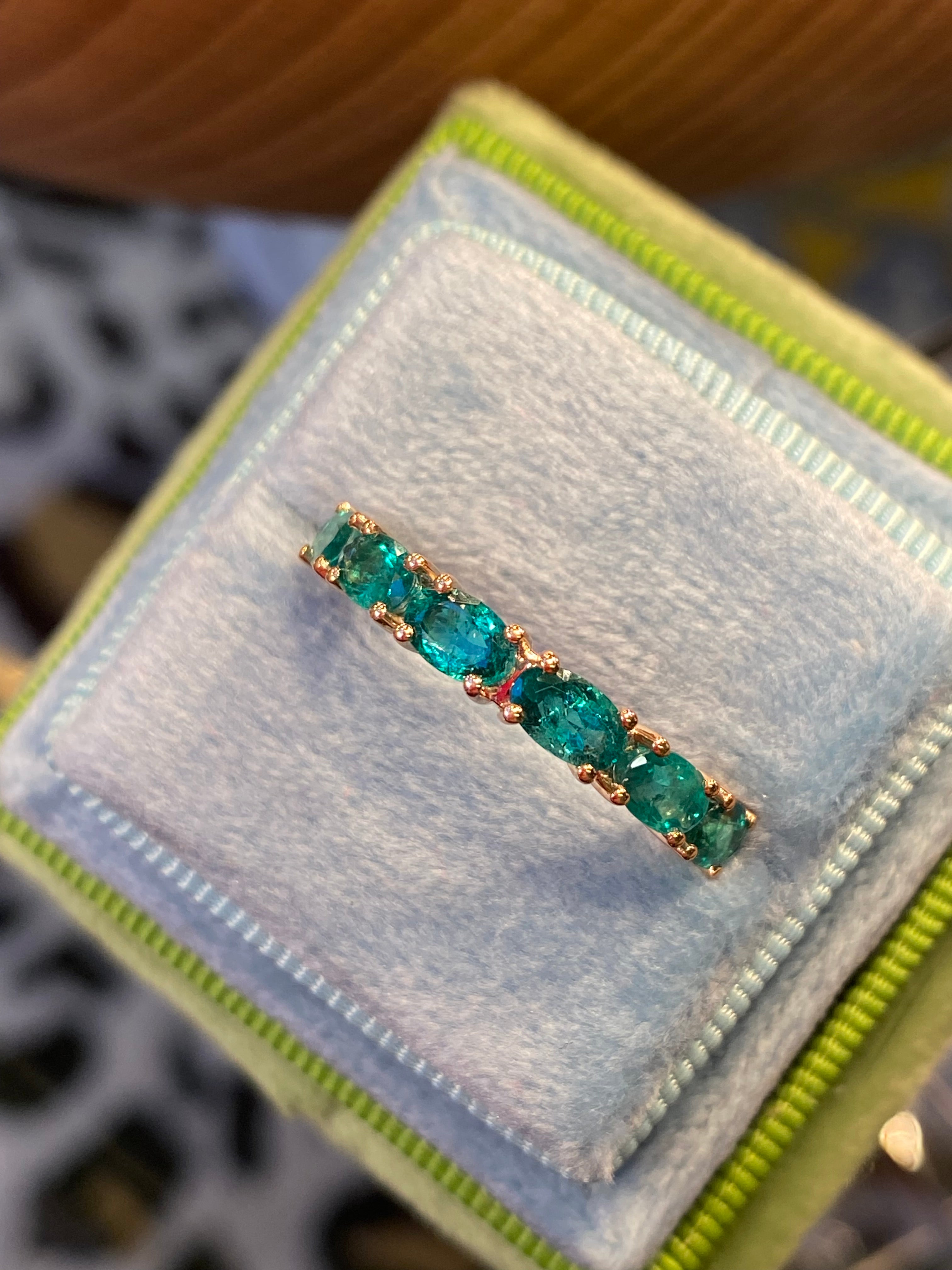 1.37 CTW Emerald Eternity Ring in 9ct Yellow Gold
