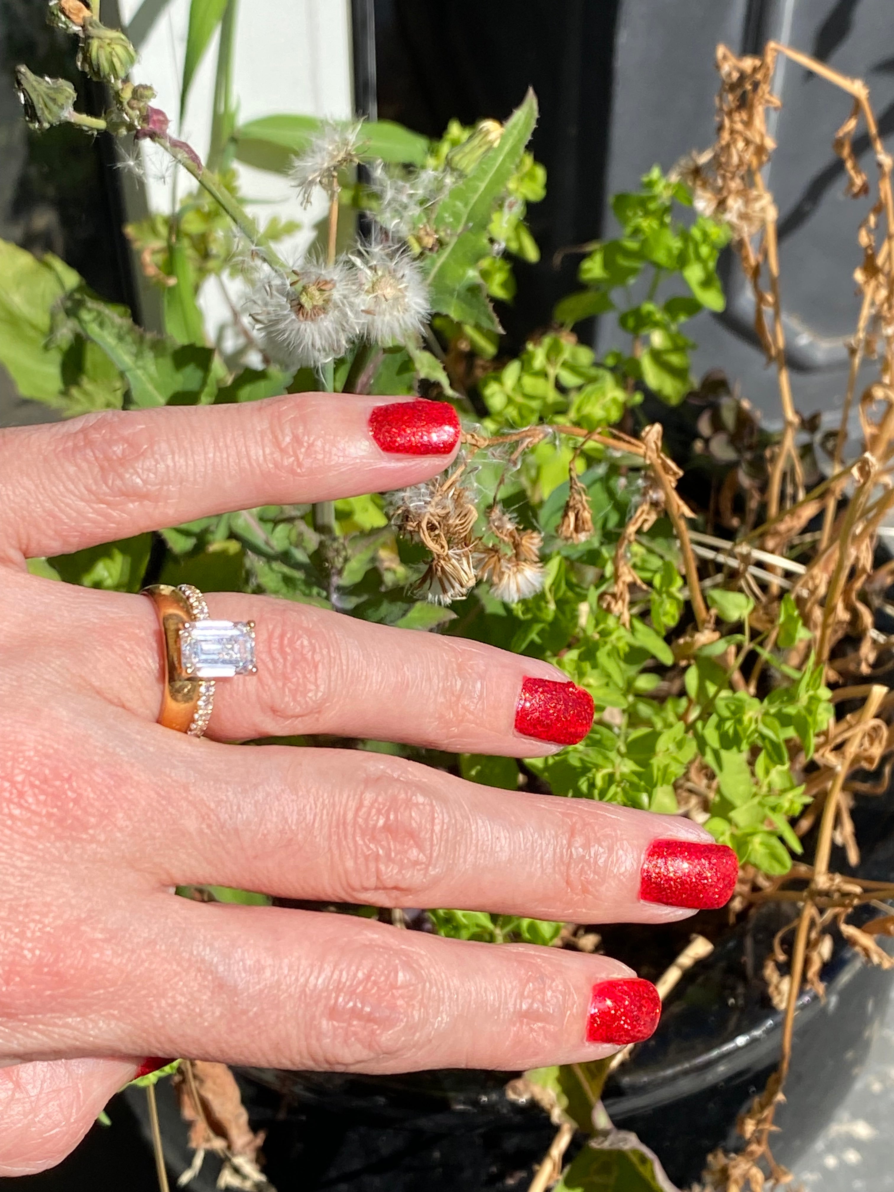 2.50 Carat Emerald Cut Lab Diamond Solitaire Engagement Ring in 18ct Yellow Gold