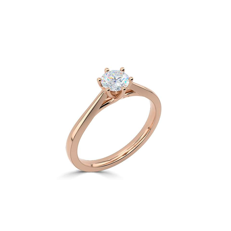 2.00 CT + Round Brilliant Lab Grown Diamond Six Claw Solitaire Engagement Ring, at Least F Colour / VVS Clarity
