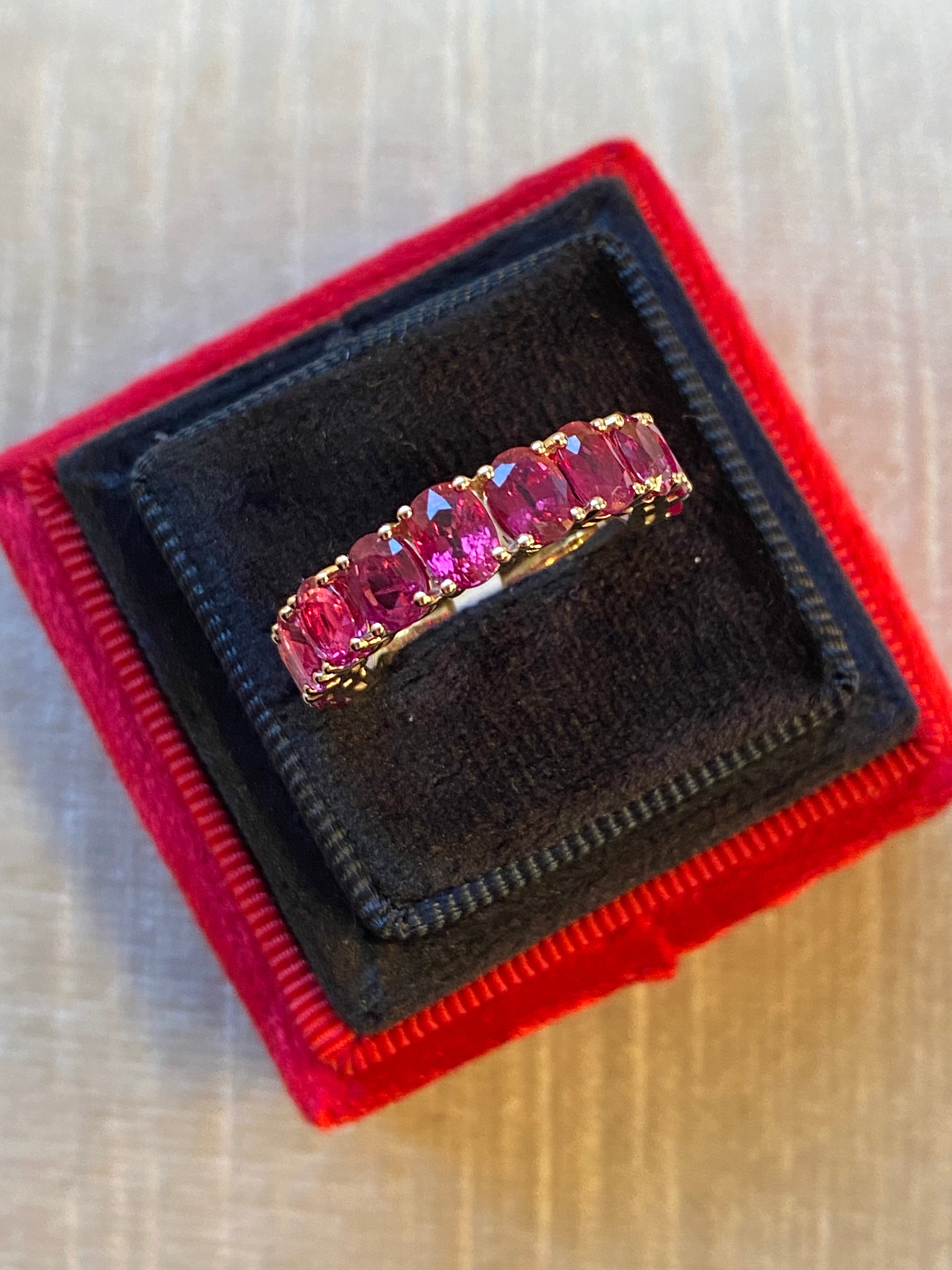 4.90 CTW Ruby Eternity Ring in 9ct Yellow Gold