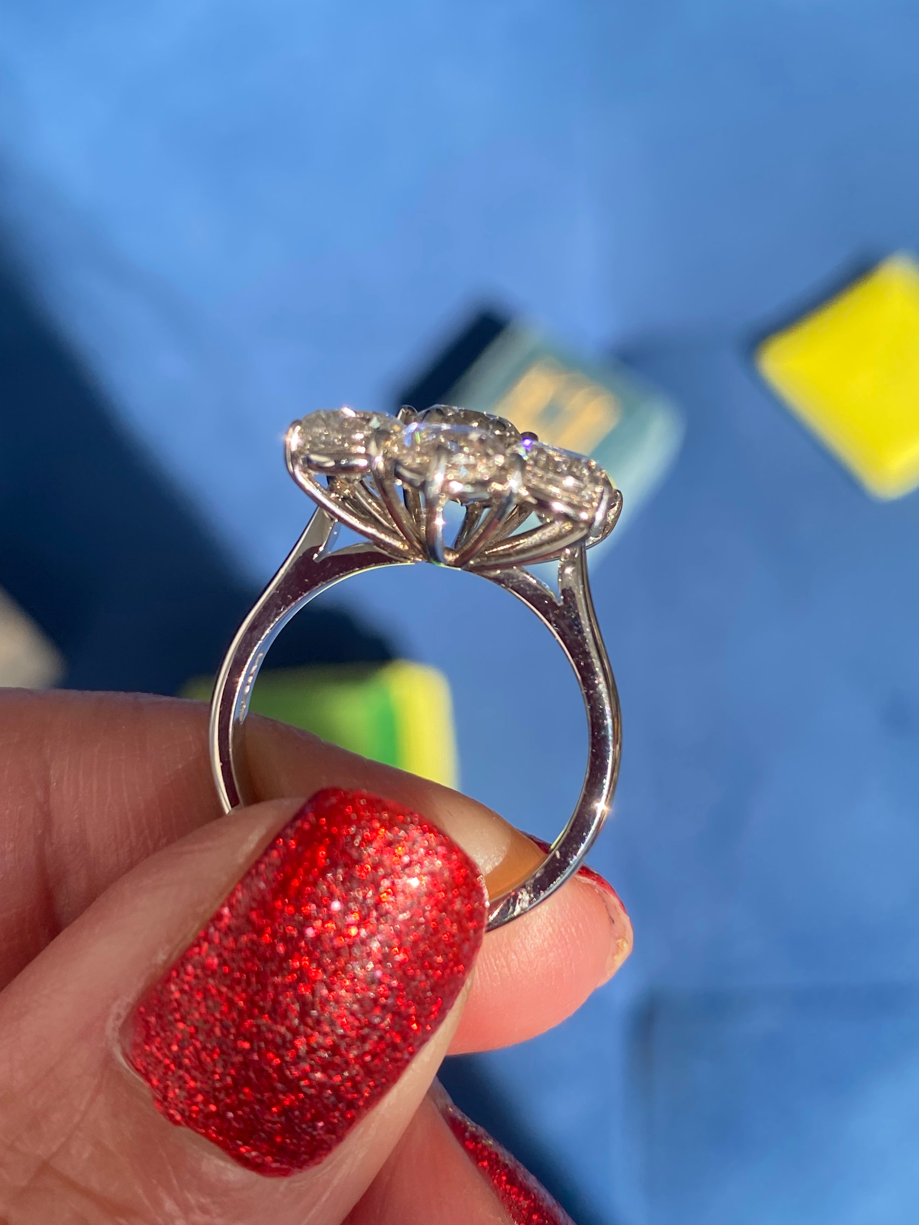 4.25 CTW Lab Diamond Daisy Cluster Ring in Platinum