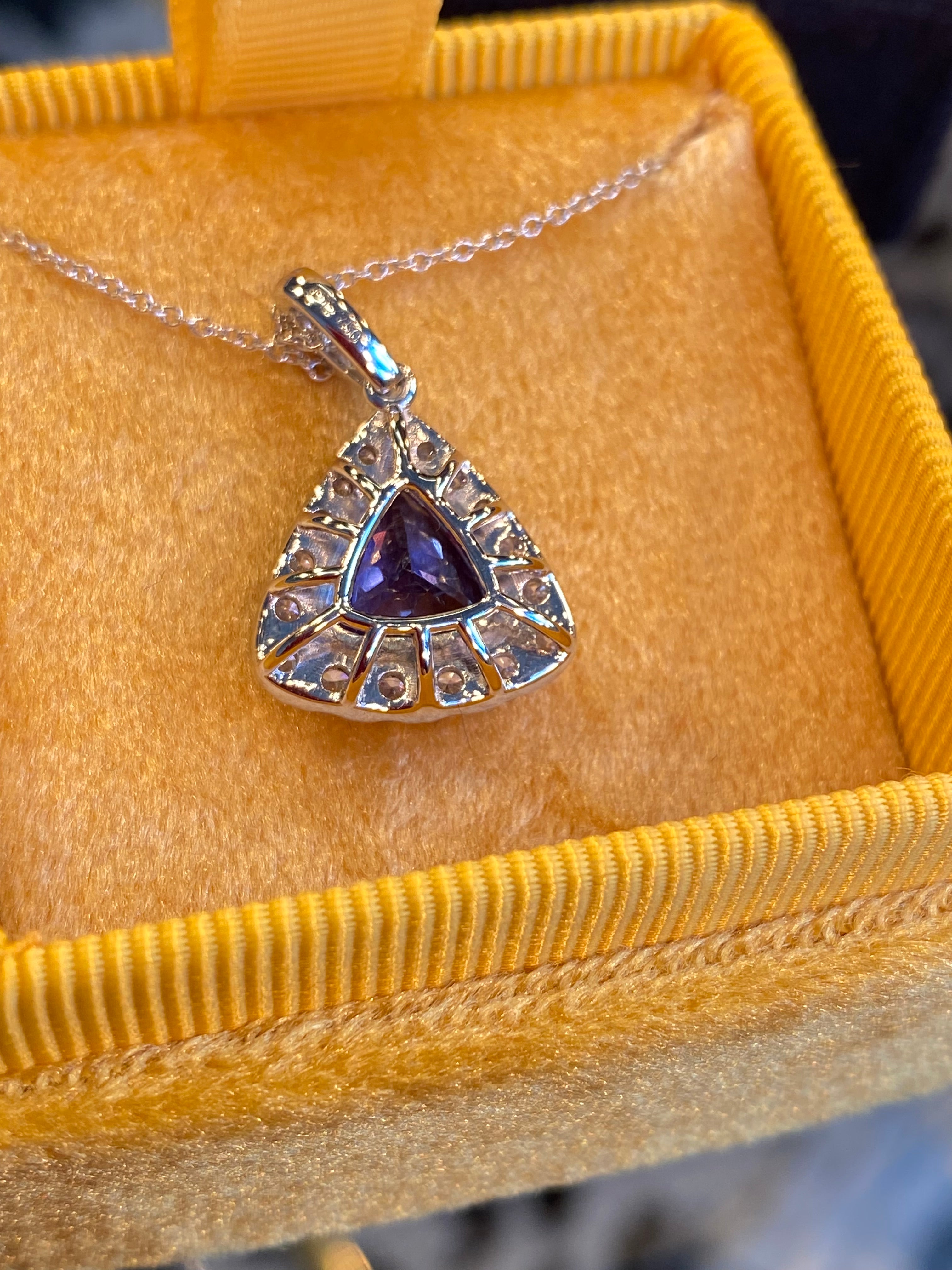 2.66 CTW Tanzanite and Diamond Pendant Necklace in Platinum