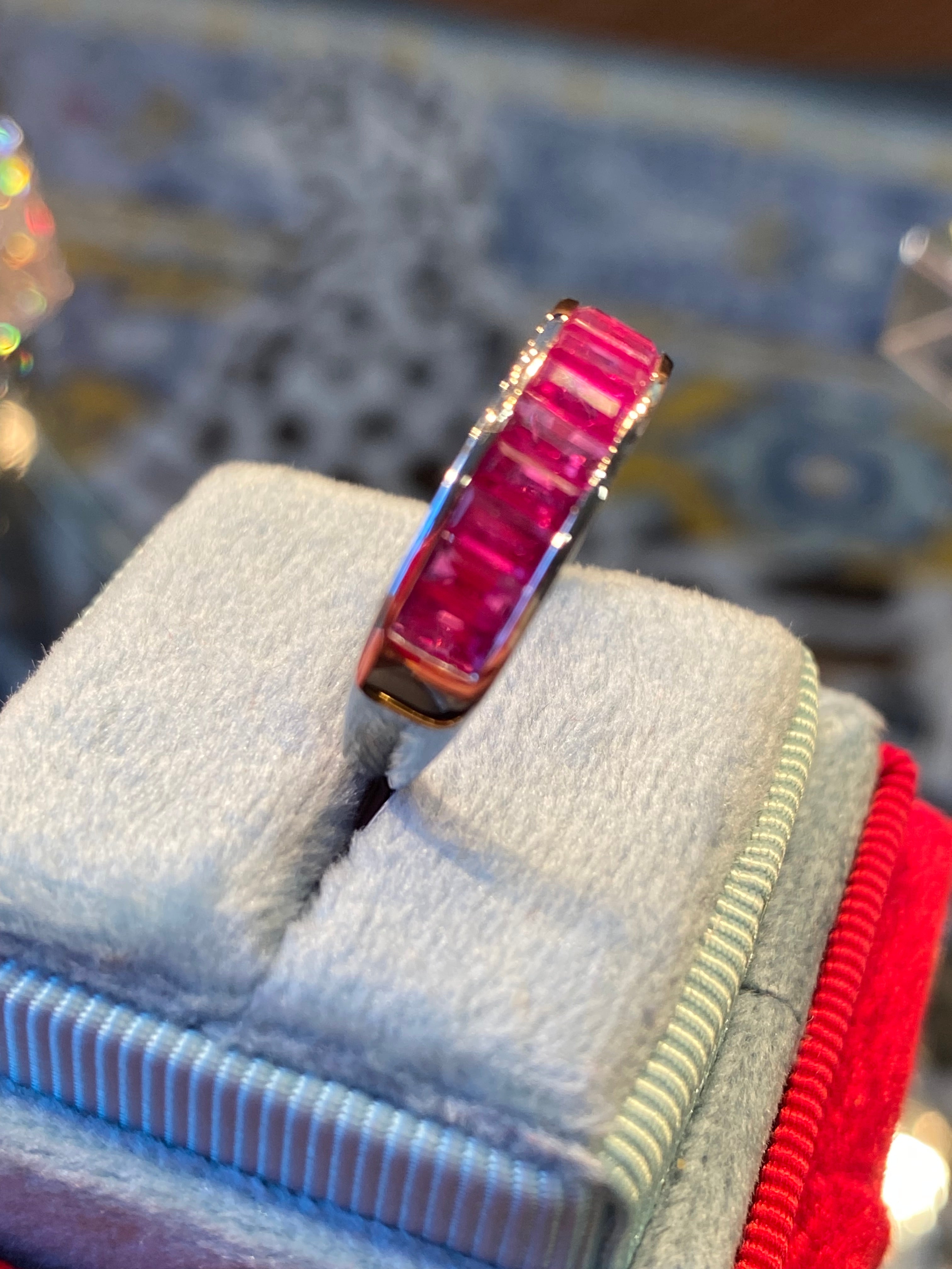 Seamless Channel Set Ruby in 9ct White Gold