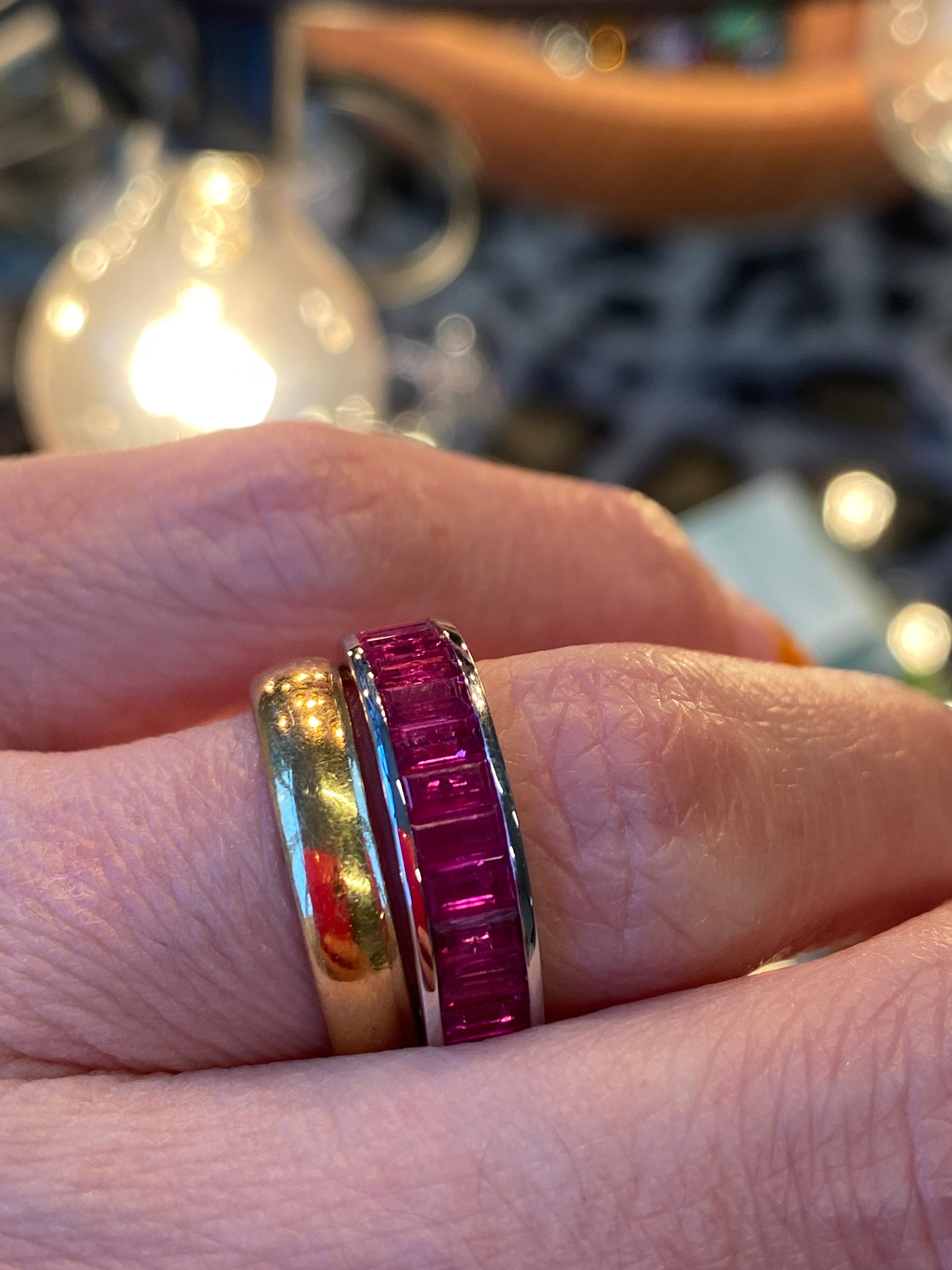 Seamless Channel Set Ruby in 9ct White Gold