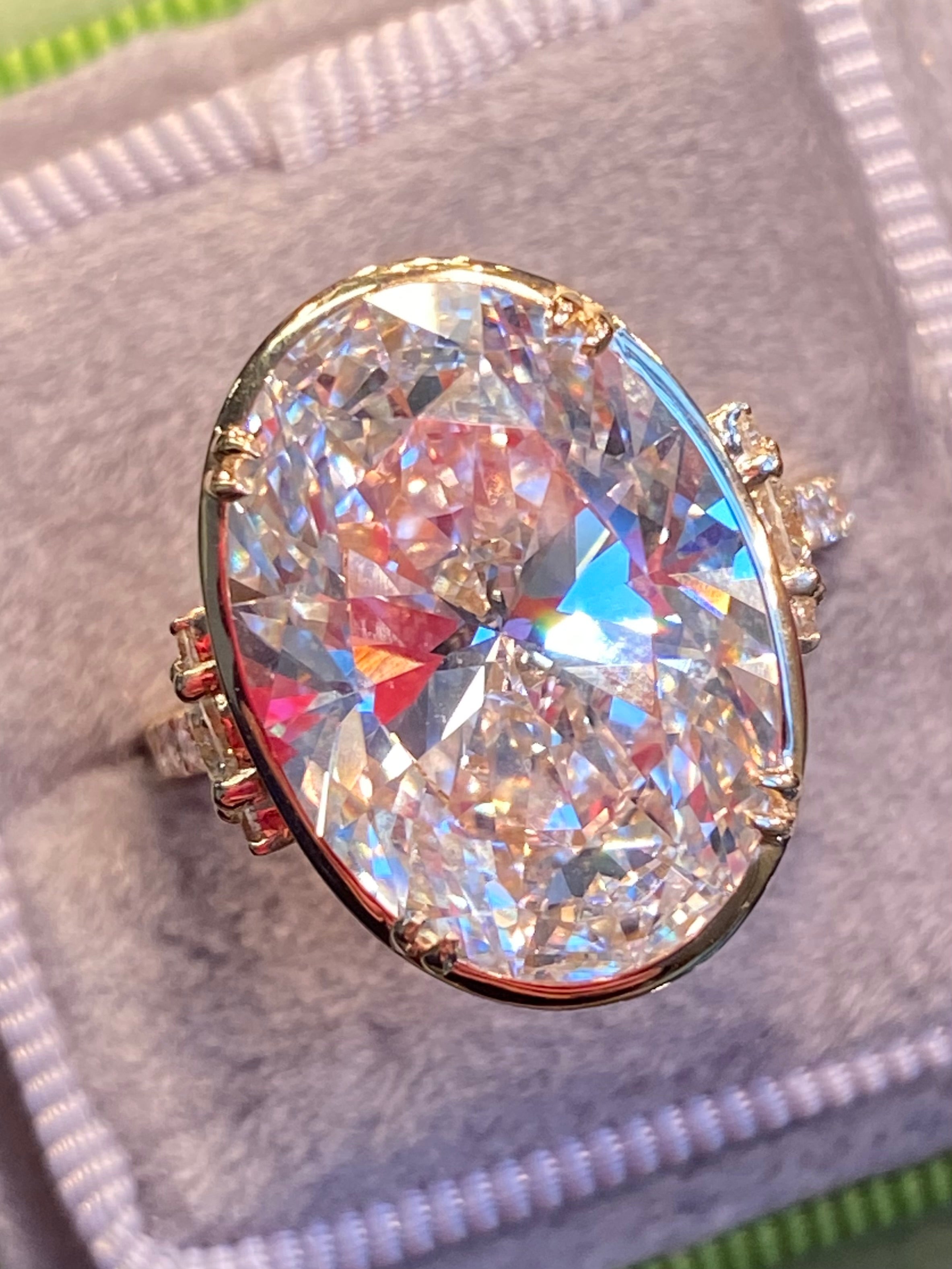 10.04 Carat Oval Cut Lab Diamond Solitaire Engagement Ring in 18ct Yellow Gold