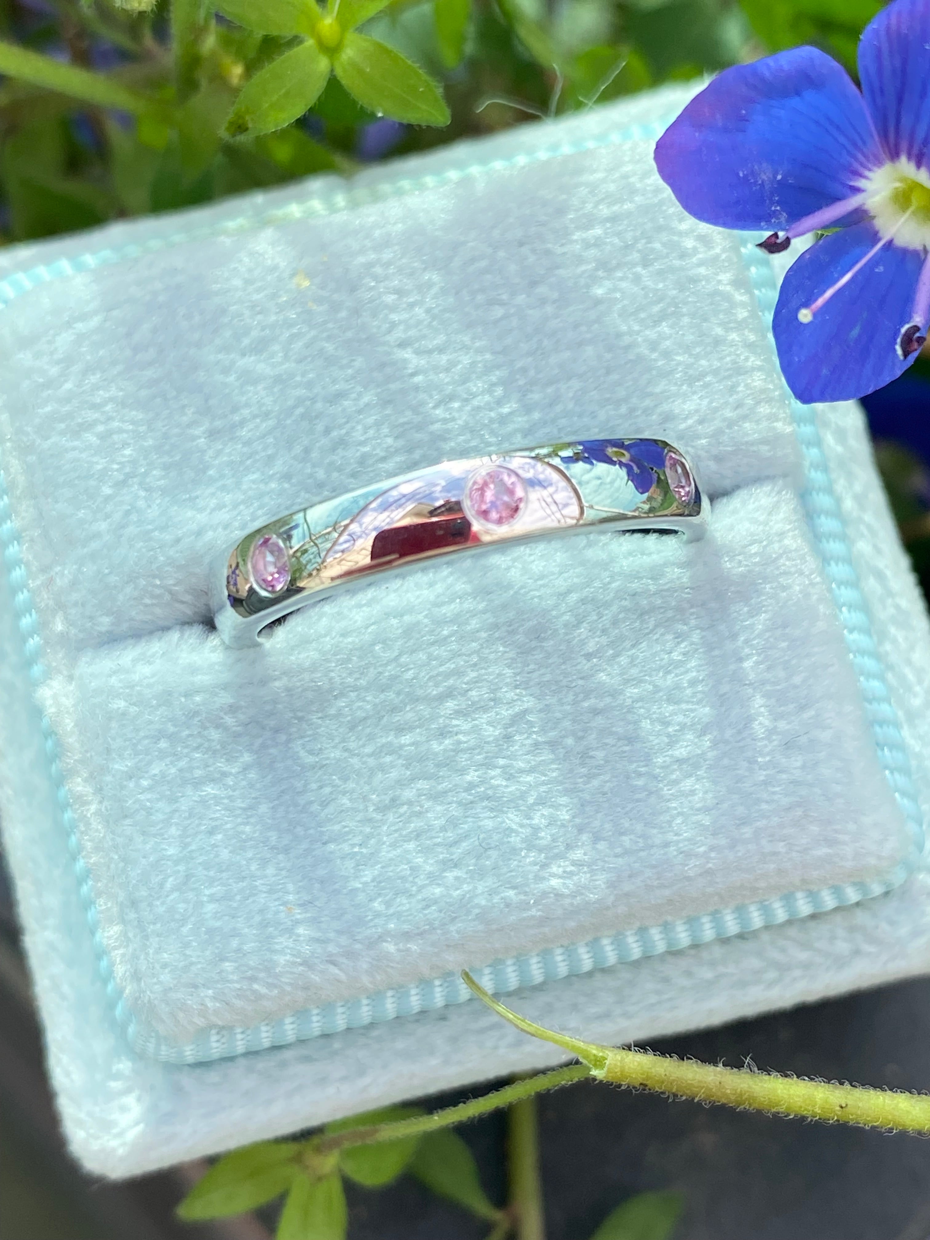 0.21ctw Pink Sapphire Eternity Stacking Ring