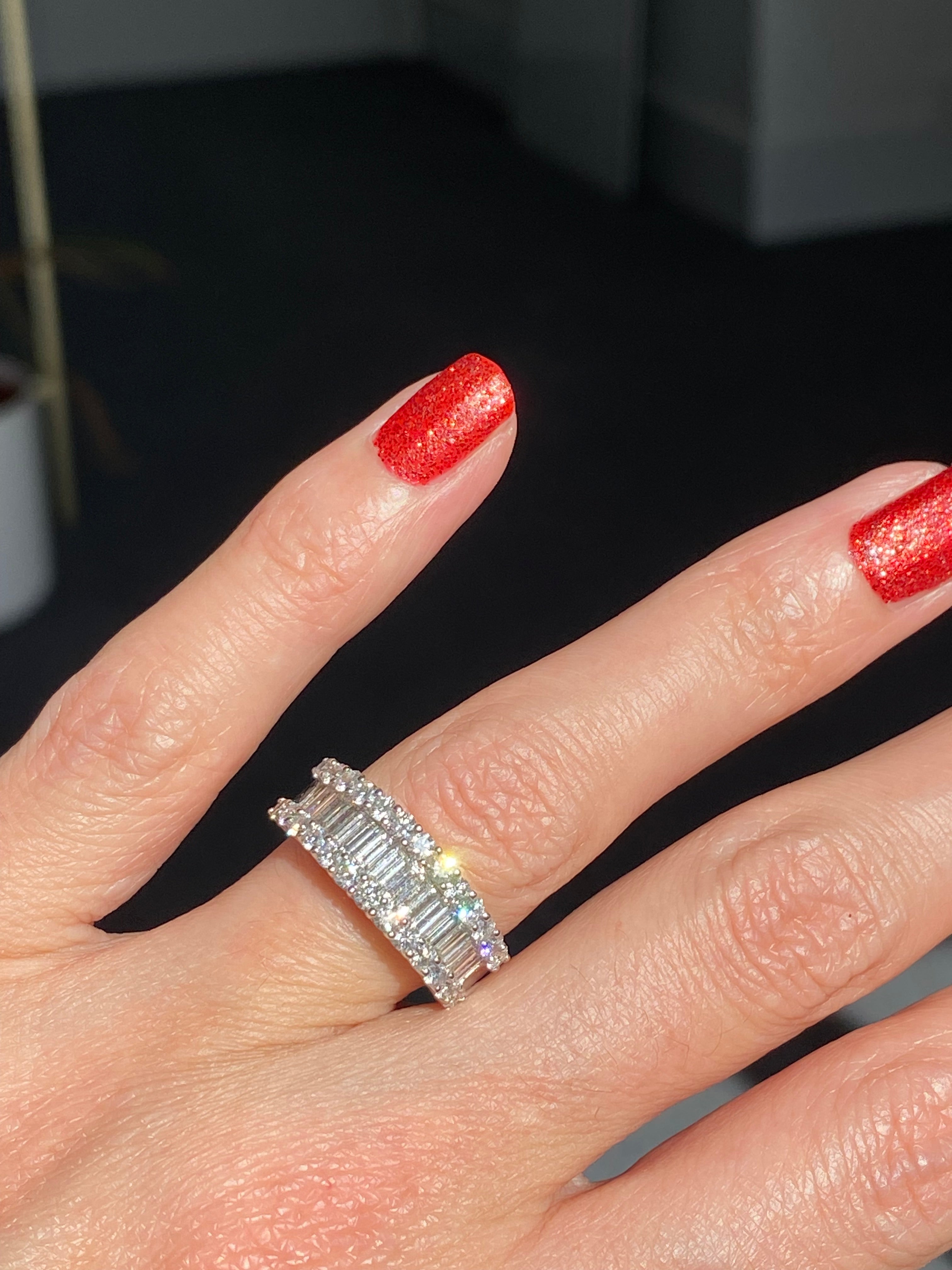 2.18 CTW Statement Natural Diamond Eternity Ring
