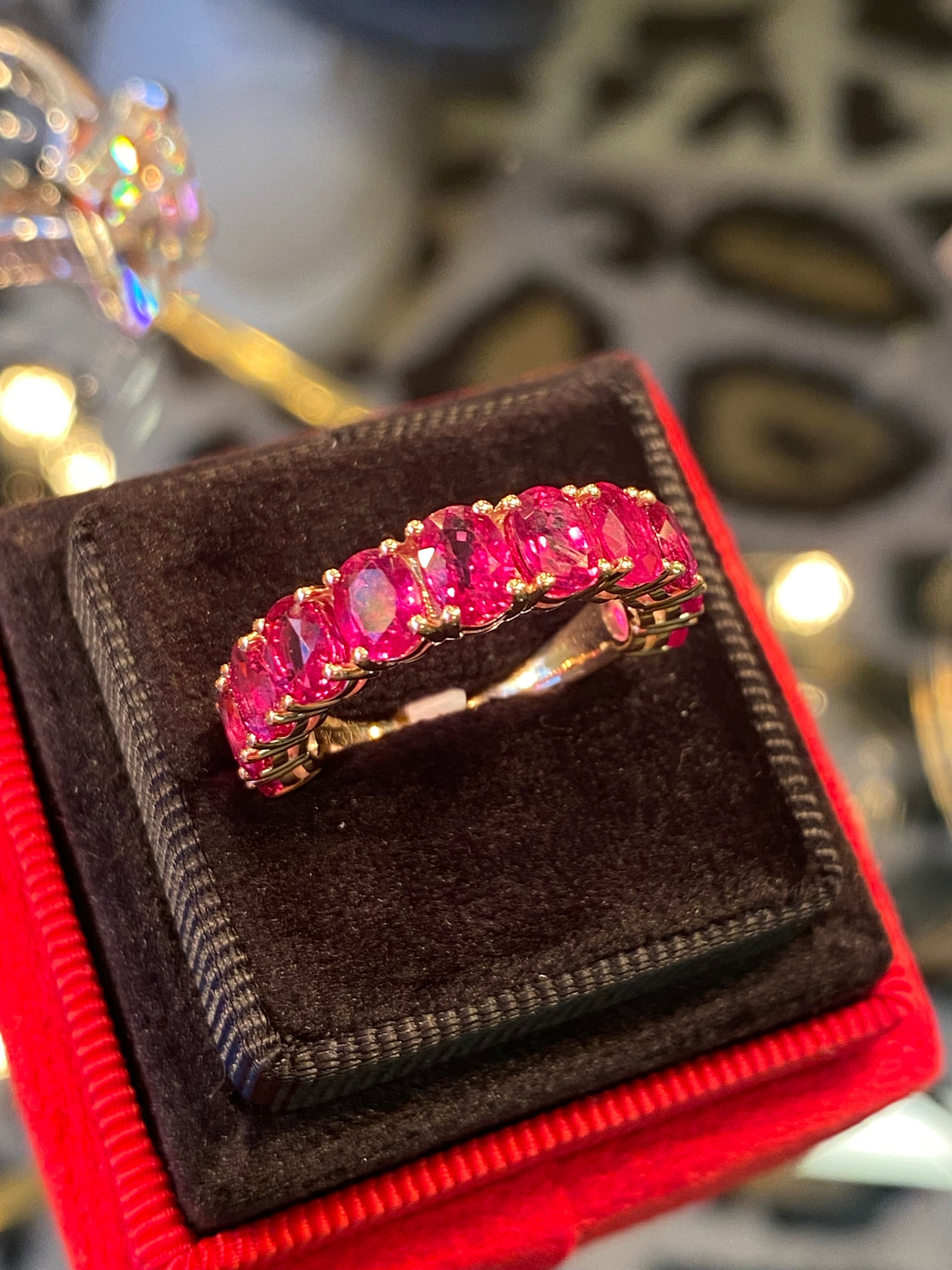 4.90 CTW Ruby Eternity Ring in 9ct Yellow Gold