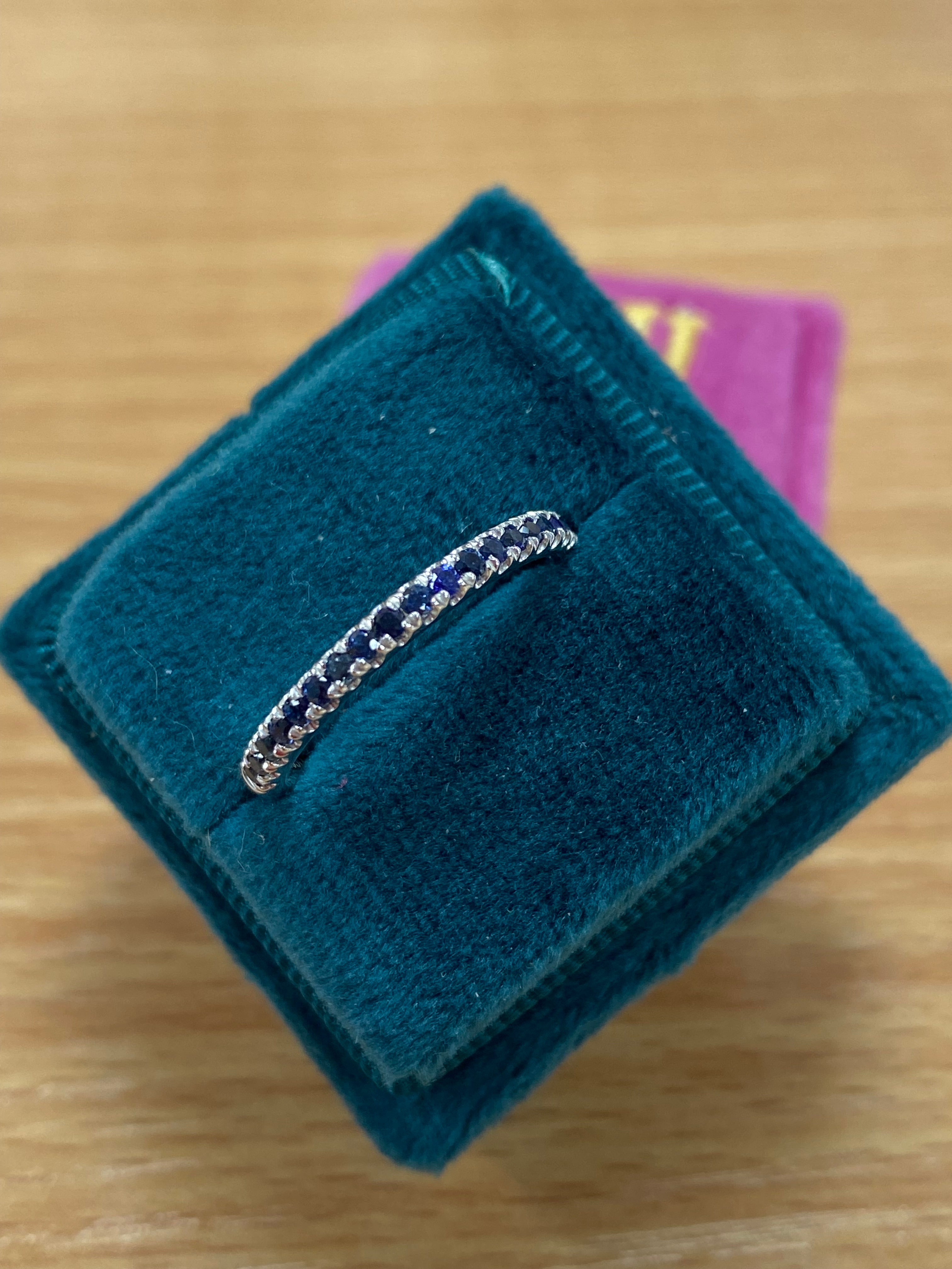 0.27 CTW Sapphire Eternity Stacking Ring in Platinum