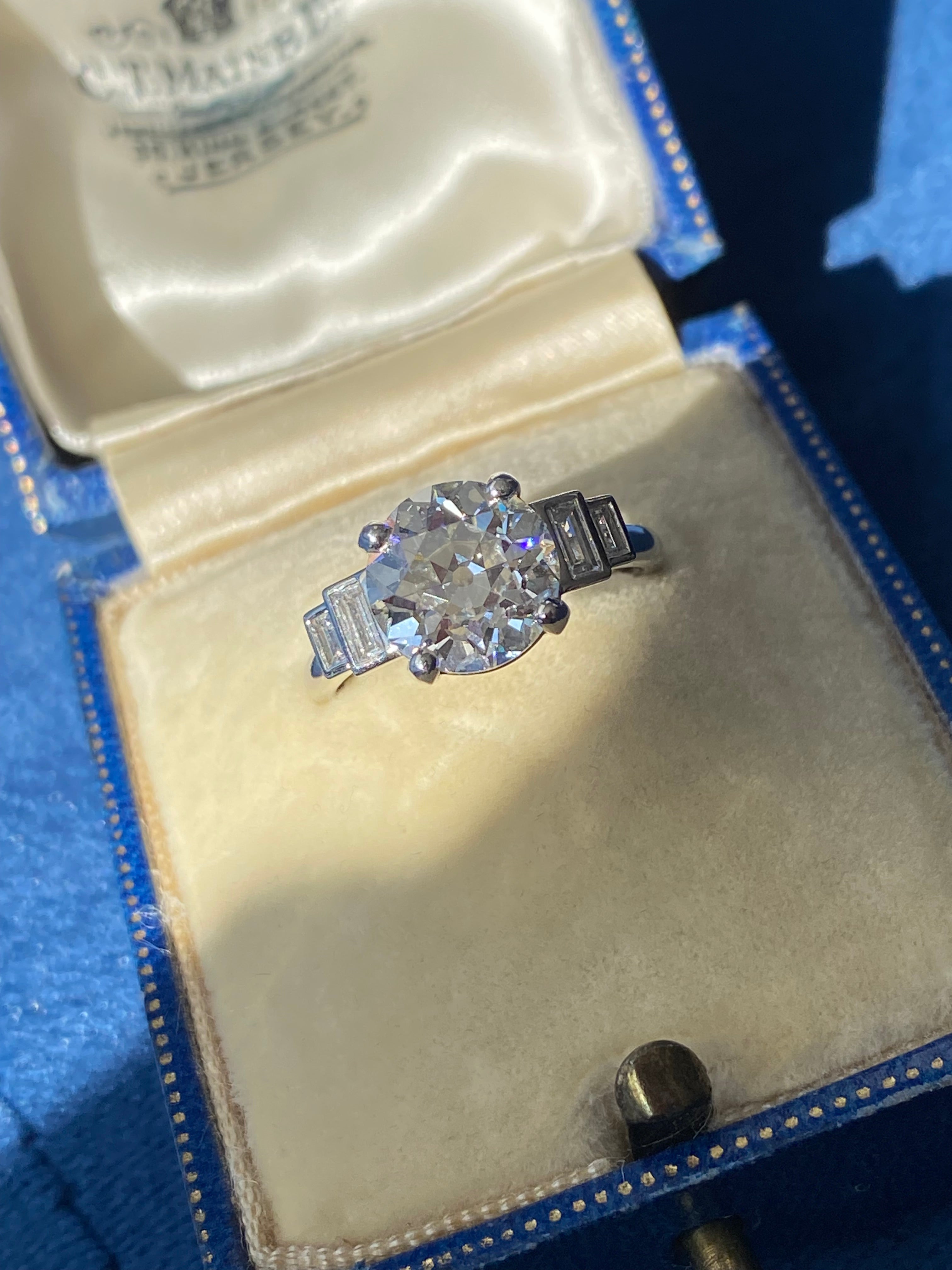 Heritage 3.25CT + Old European Cut Lab Grown Diamond Engagement Ring, at Least F Colour / VS Clarity