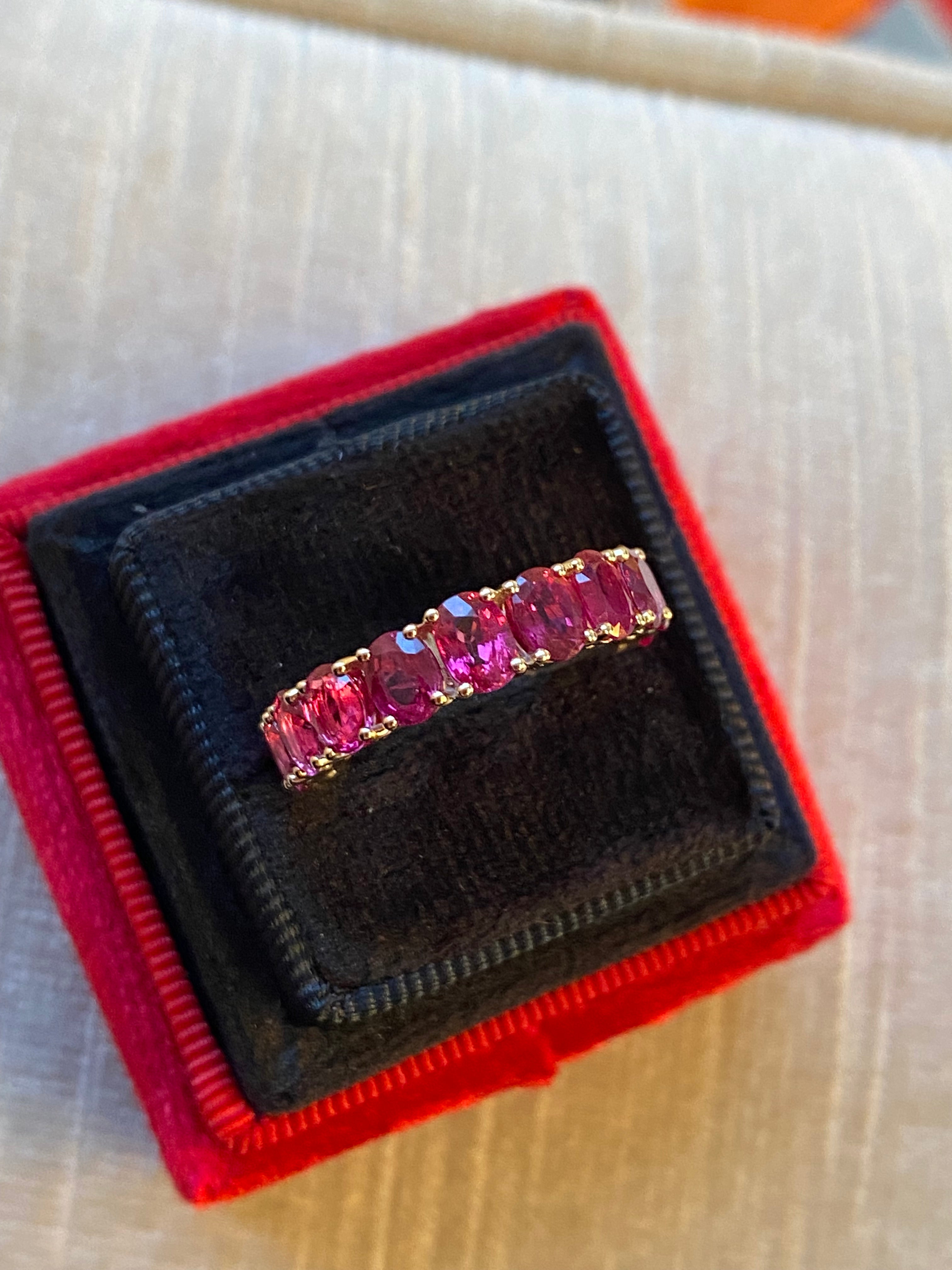 4.90 CTW Ruby Eternity Ring in 9ct Yellow Gold