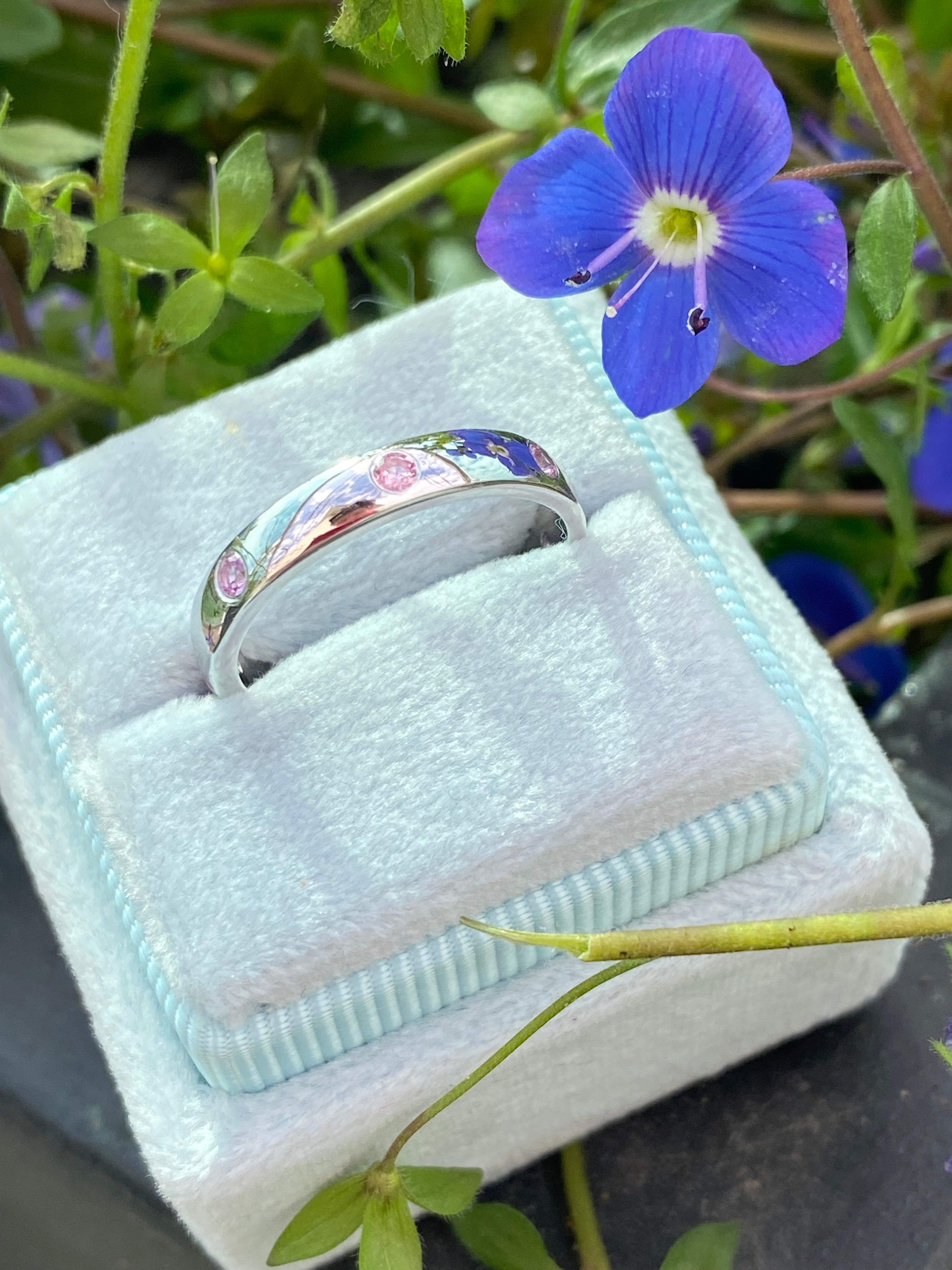 0.21ctw Pink Sapphire Eternity Stacking Ring