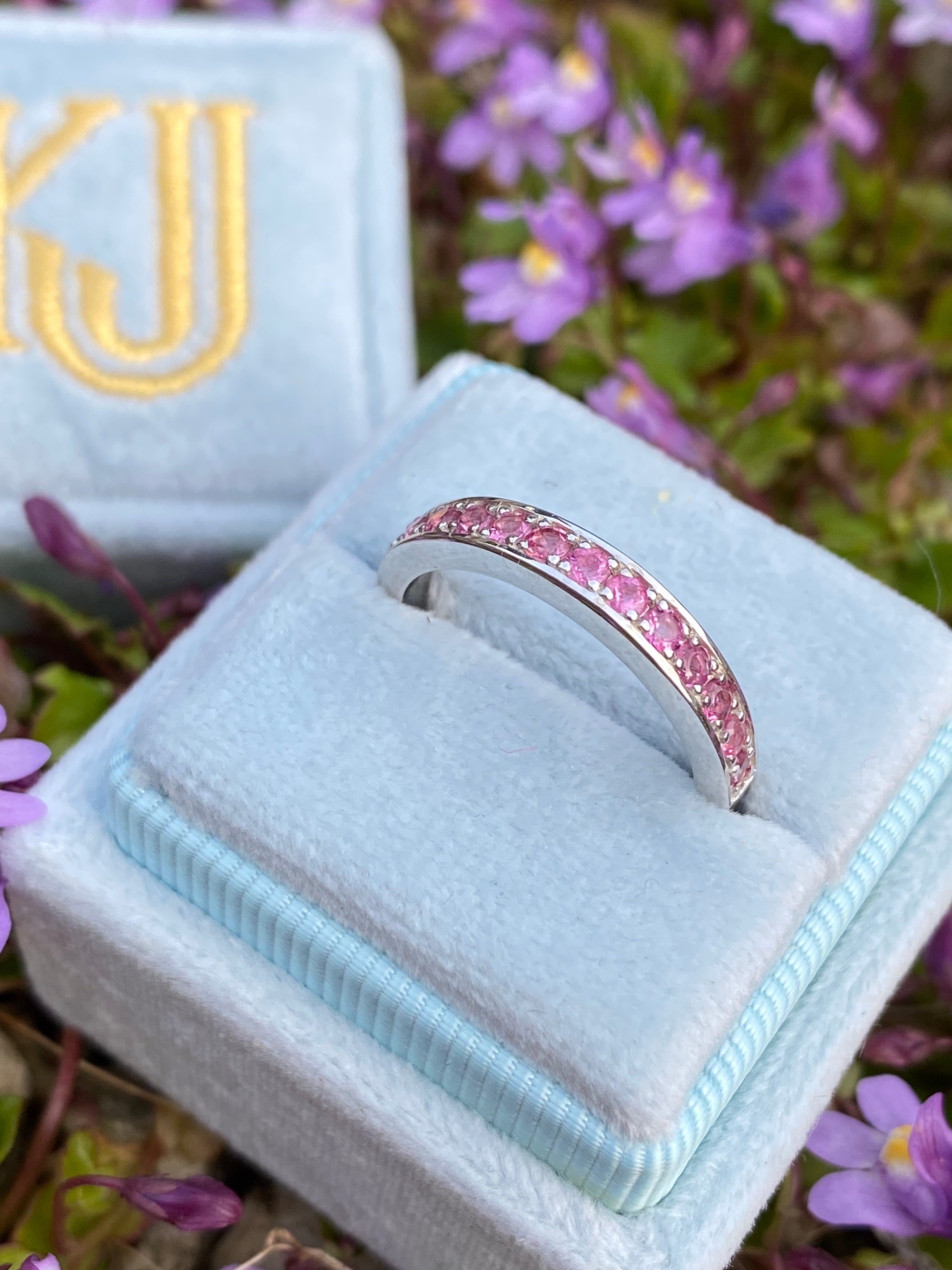 0.50ctw Pink Tourmaline Eternity Stacking Ring