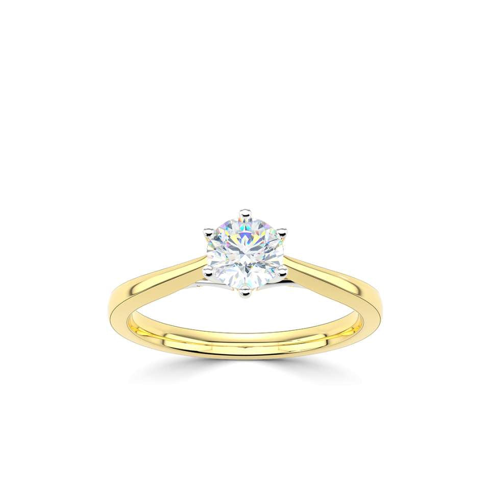 2.00 CT + Round Brilliant Lab Grown Diamond Six Claw Solitaire Engagement Ring, at Least F Colour / VVS Clarity