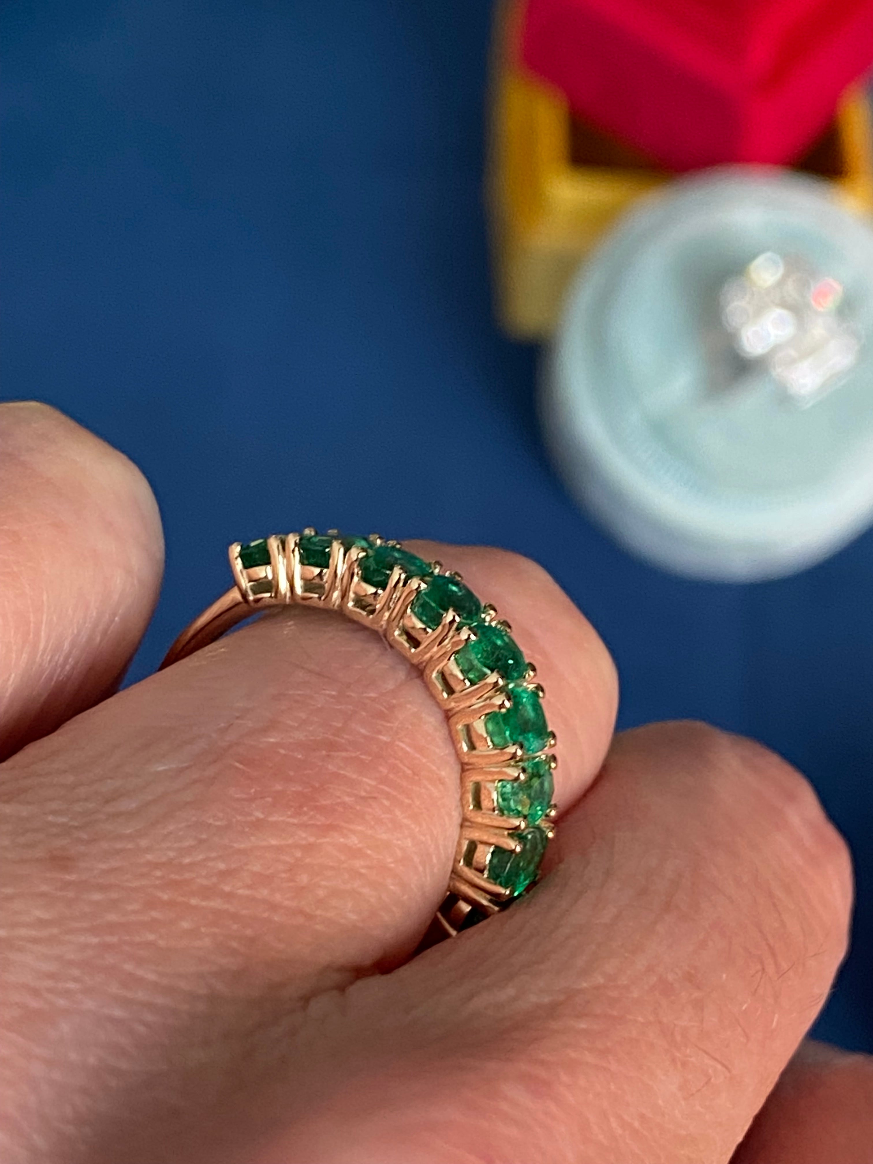 1.92 CTW Emerald Eternity Ring in 9ct Yellow Gold
