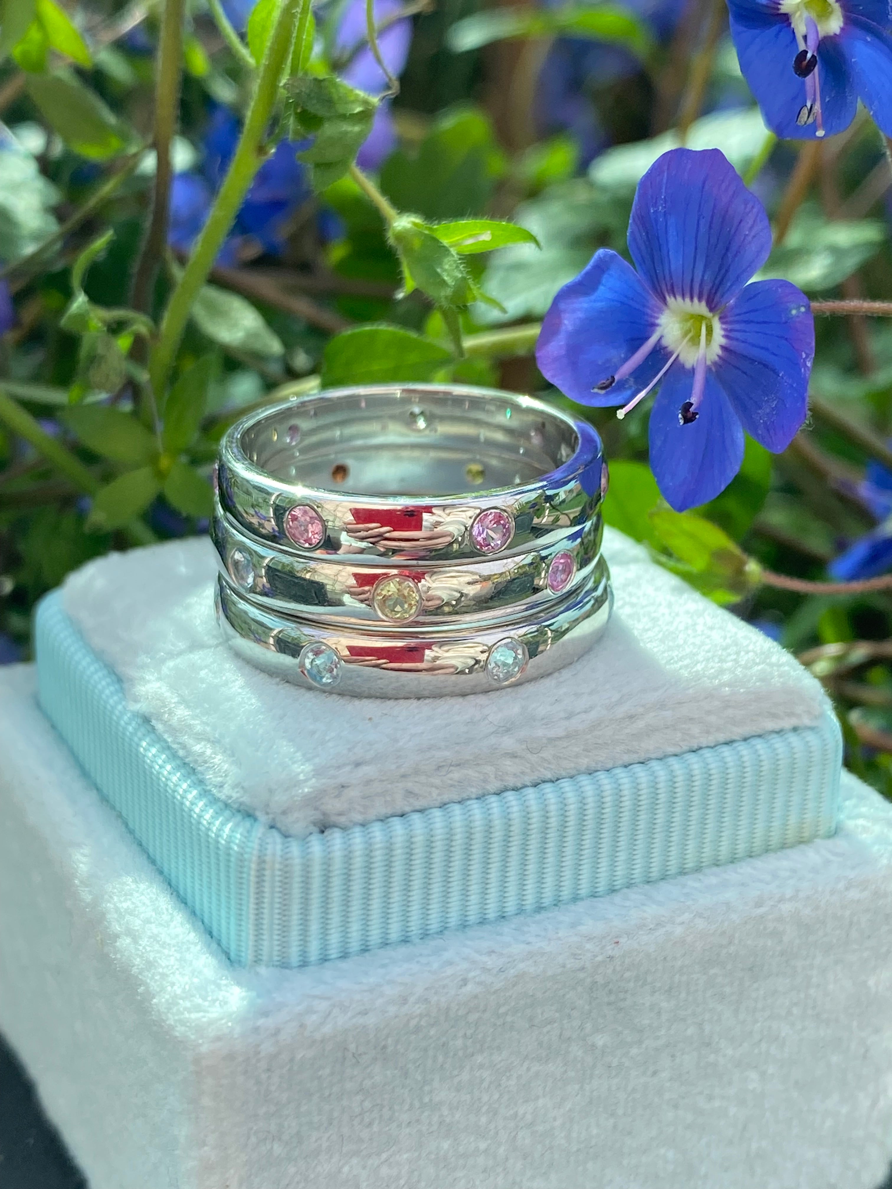 0.21ctw Pink Sapphire Eternity Stacking Ring