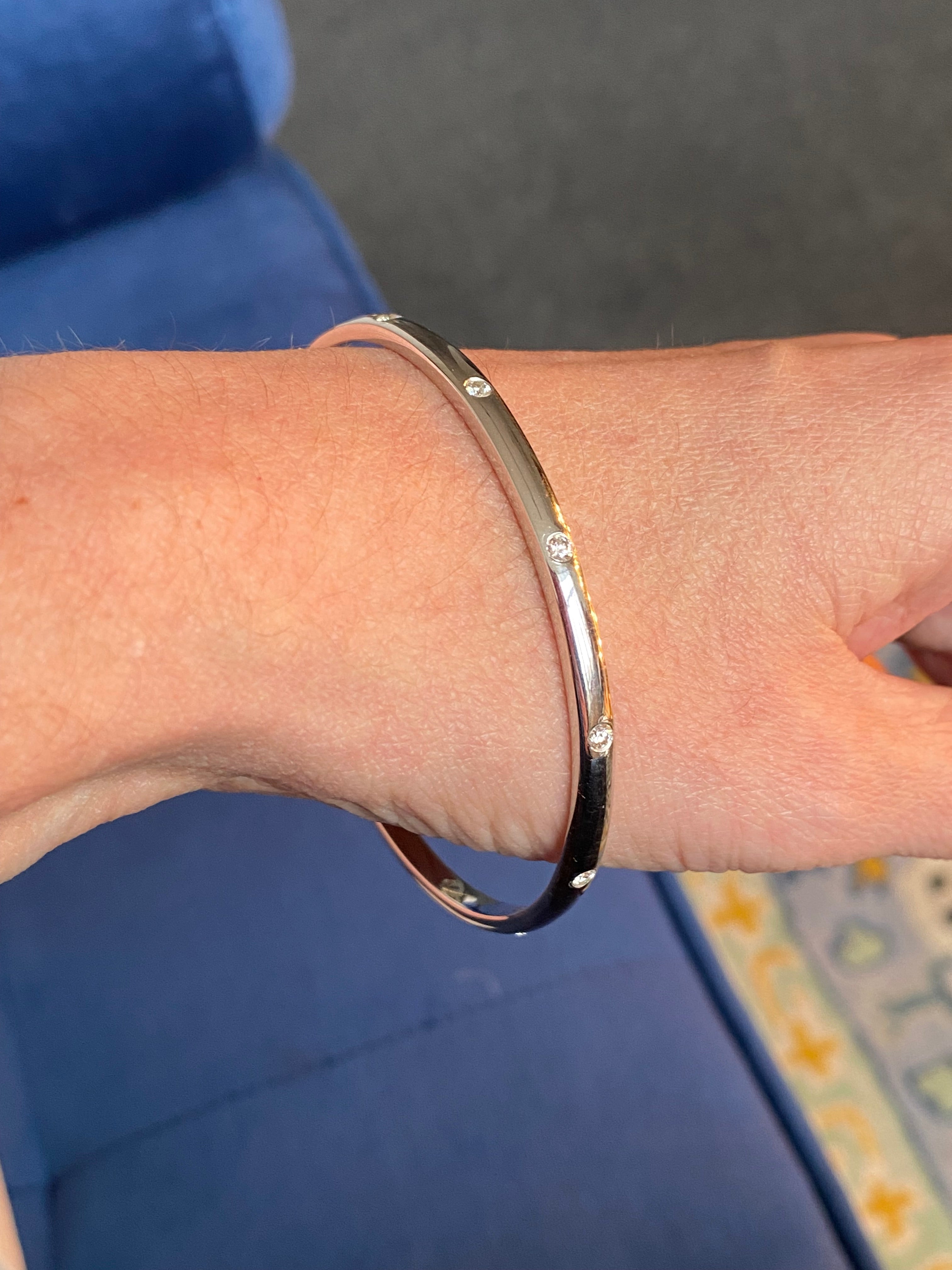 0.80ctw Moissanite Sterling Silver Bangle