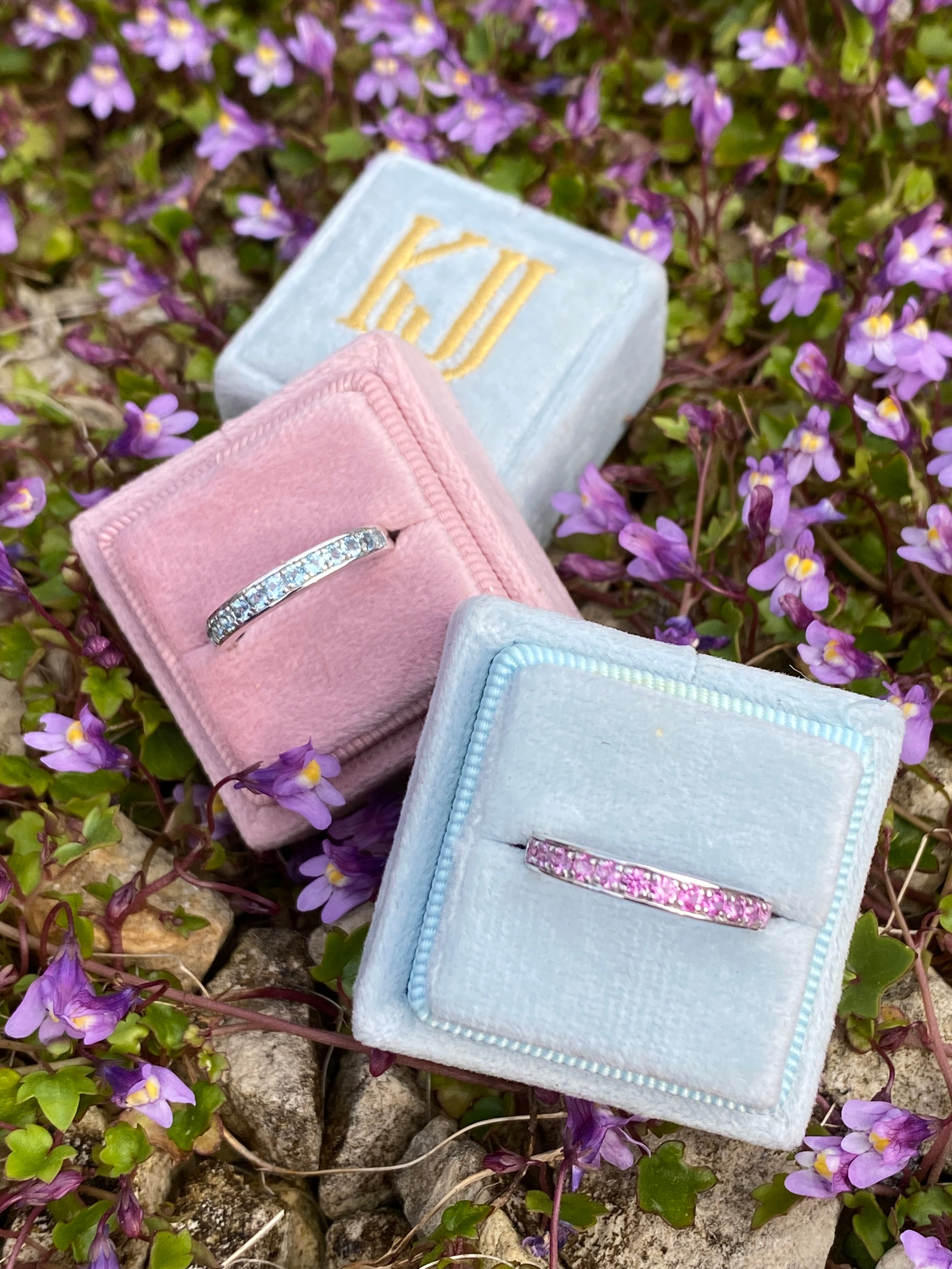 0.50ctw Santa Maria Aquamarine Eternity Stacking Ring