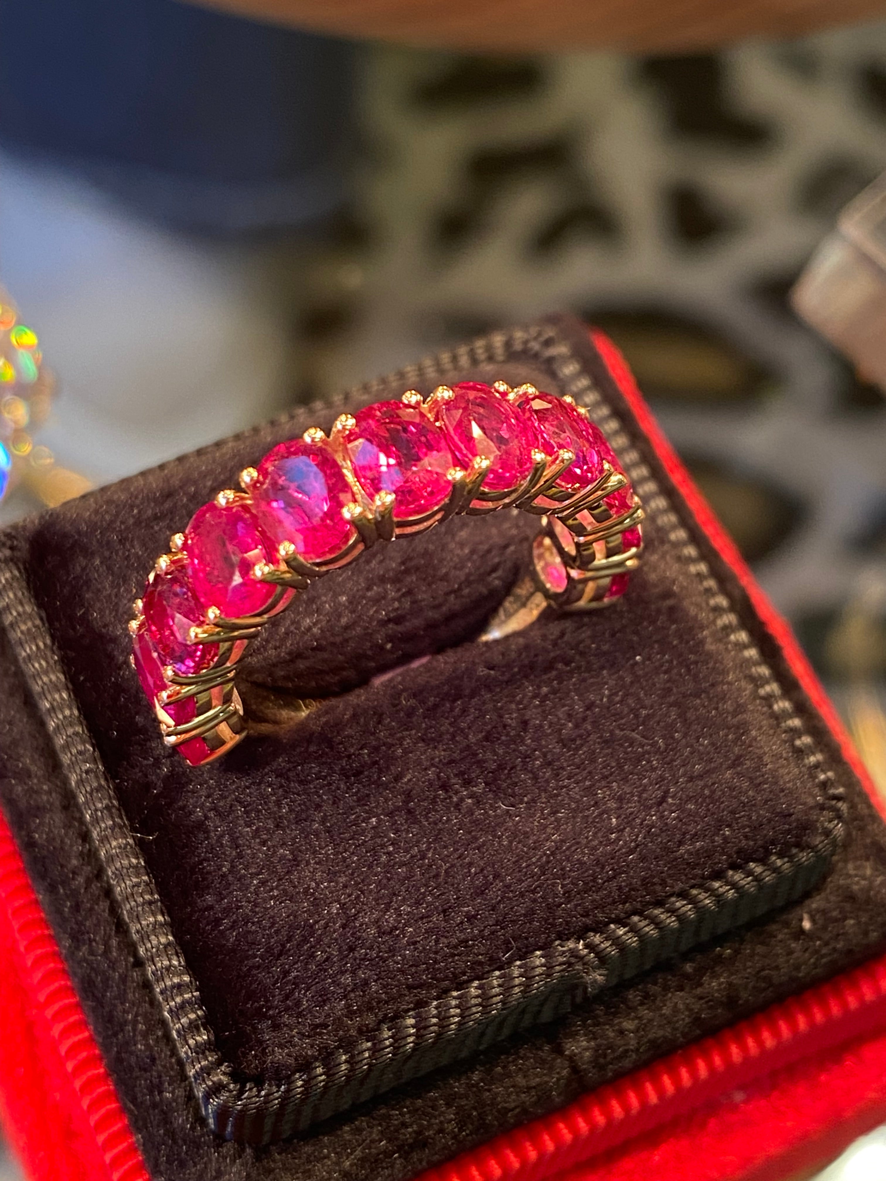 4.90 CTW Ruby Eternity Ring in 9ct Yellow Gold