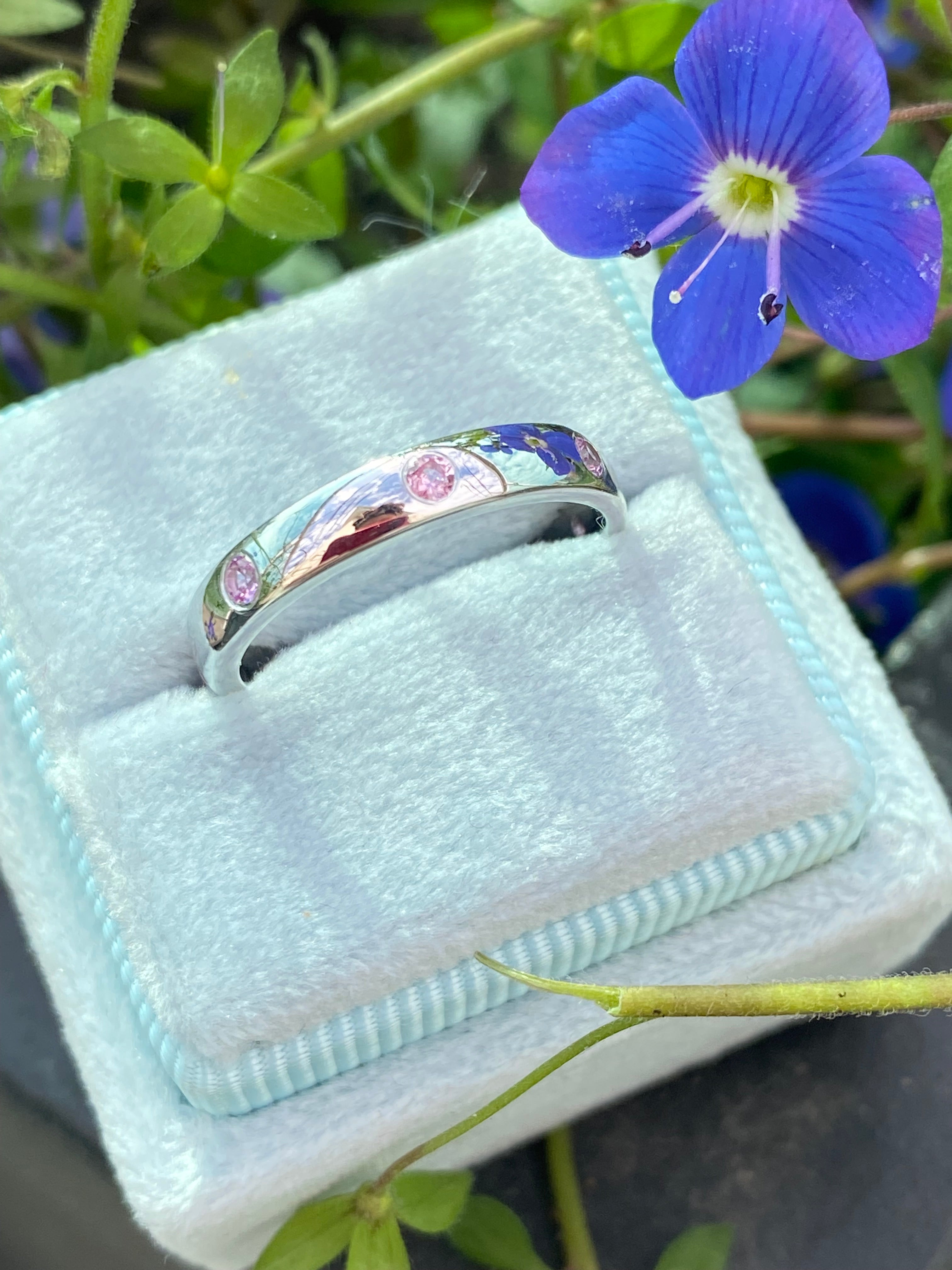 0.21ctw Pink Sapphire Eternity Stacking Ring
