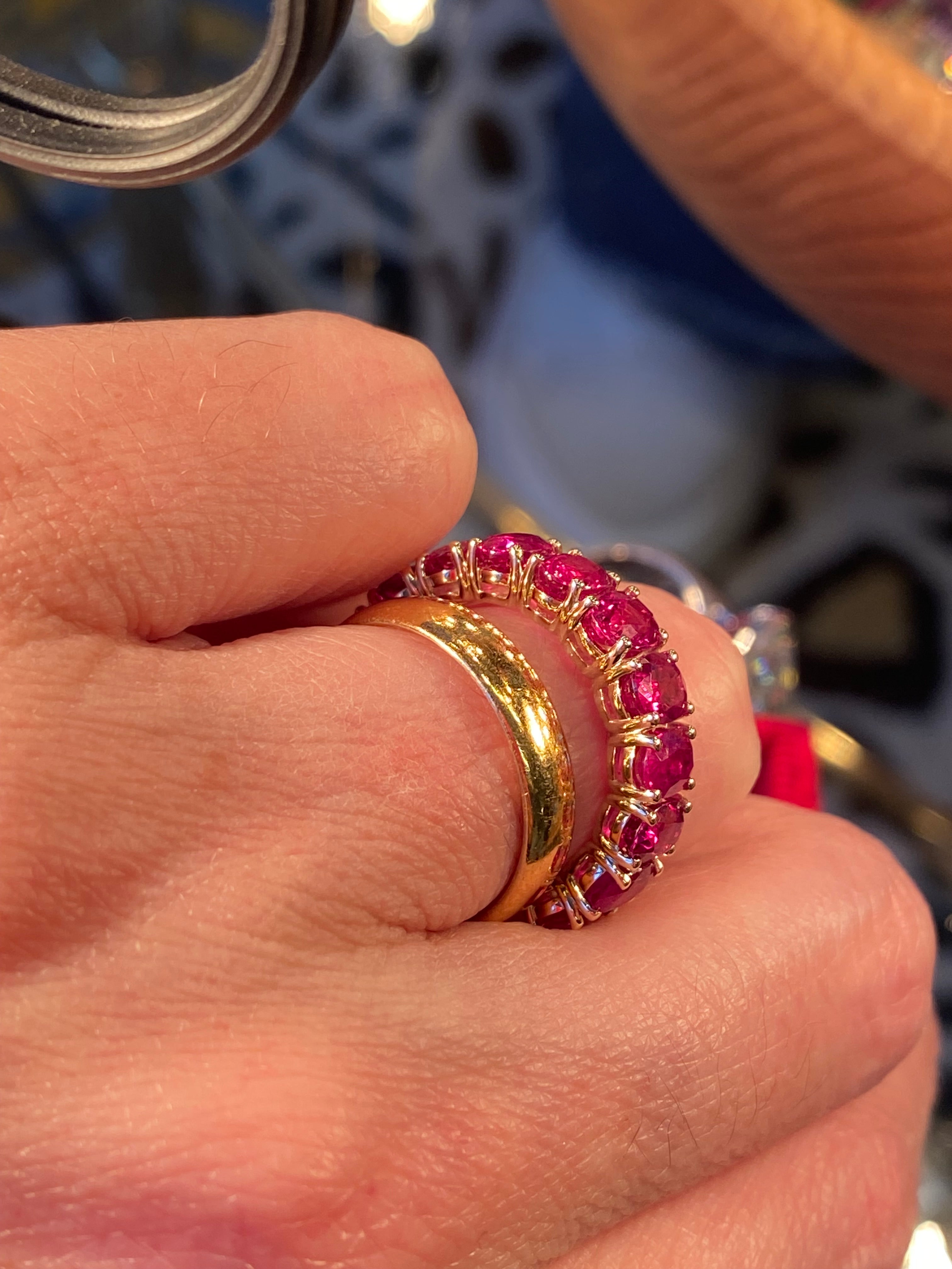4.90 CTW Ruby Eternity Ring in 9ct Yellow Gold