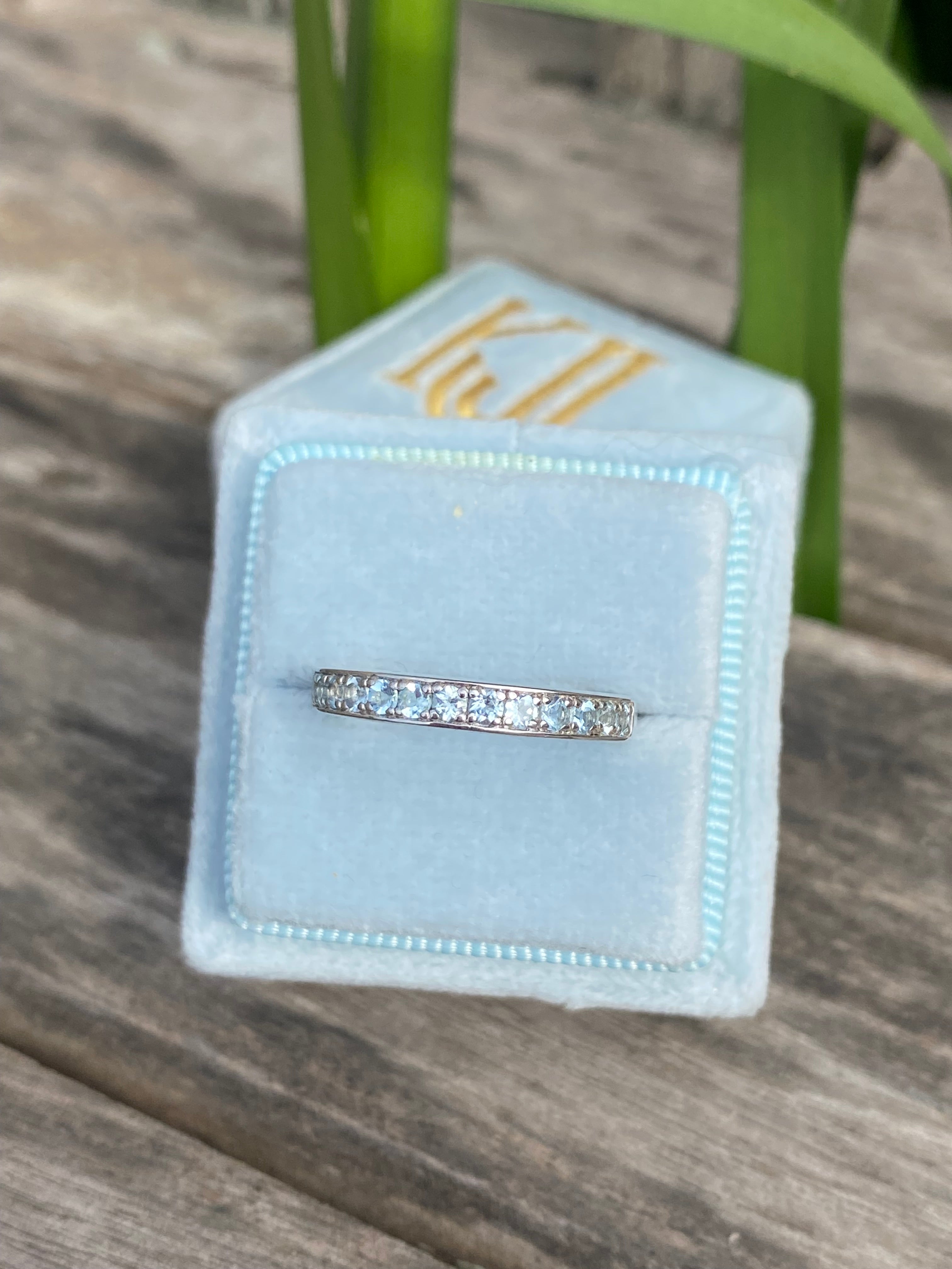 0.50ctw Baby Blue Aquamarine Eternity Stacking Ring