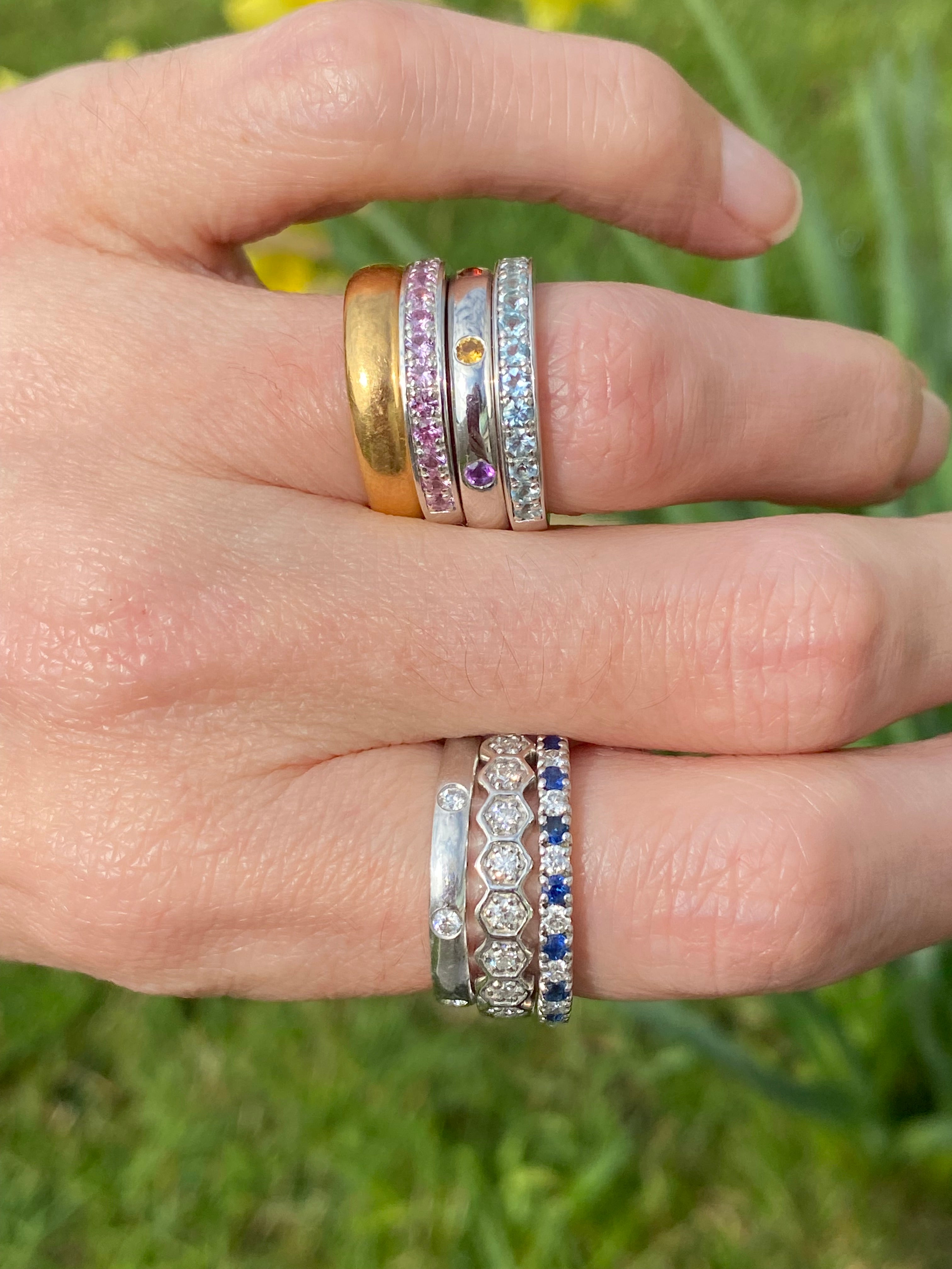 0.50ctw Baby Blue Aquamarine Eternity Stacking Ring