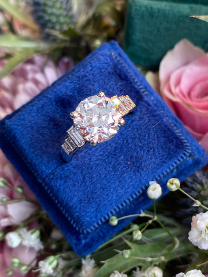 Heritage 3.00CT + Old Mine Cut Lab Grown Diamond Engagement Ring, at Least F Colour / VS Clarity