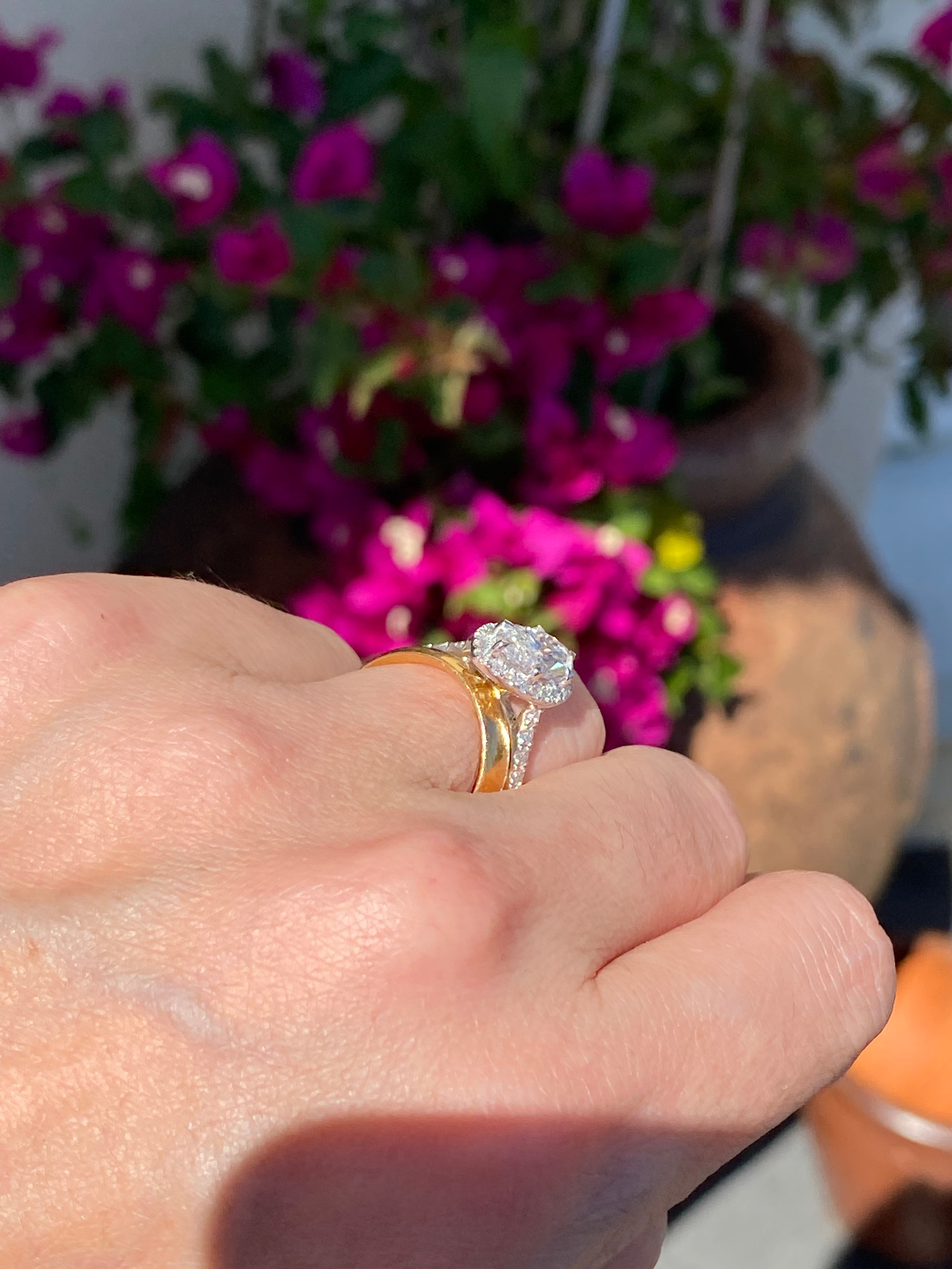 2.58 CTW Marquise Cut Lab Diamond Halo Engagement Ring in Platinum