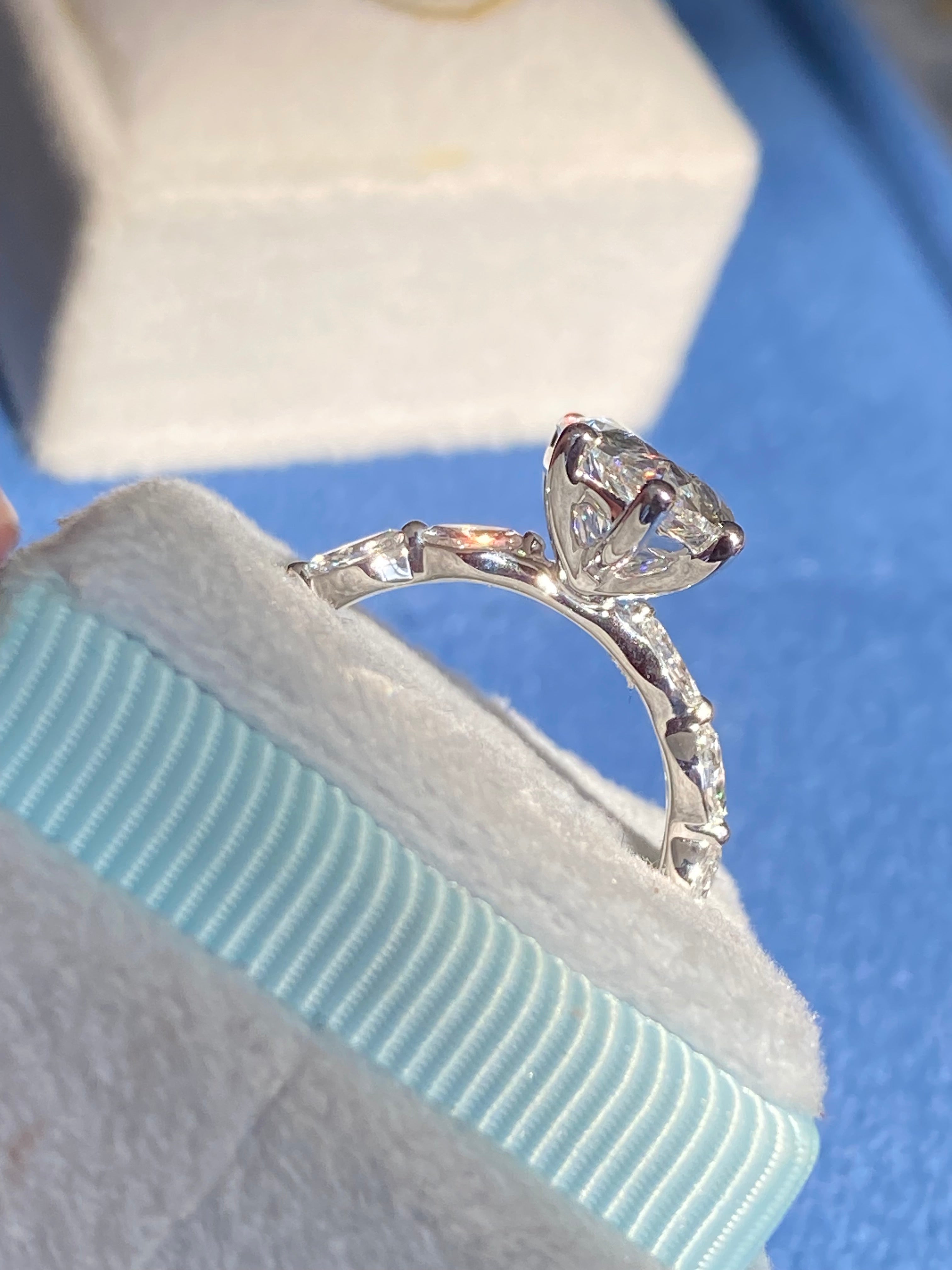 3.05 Carat Pear Cut D Colour Lab Diamond Solitaire Engagement Ring in Platinum