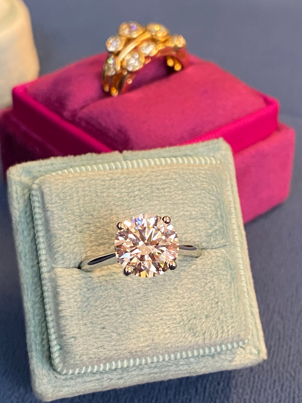 3.03 Carat Round Cut D Colour Lab Diamond Solitaire Engagement Ring in Platinum