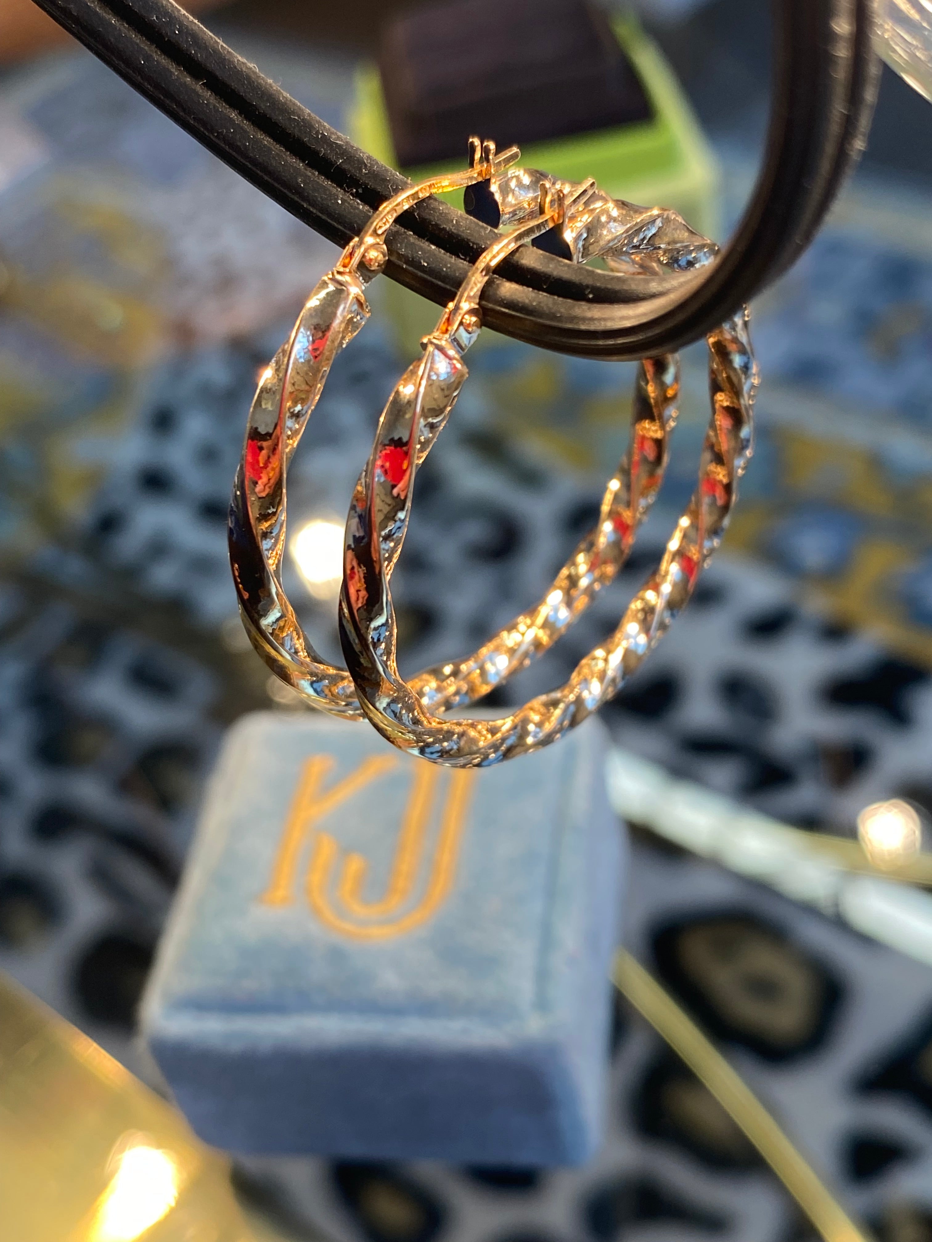 Statement 36mm Twist Hoop Earrings in 9ct Yellow Gold